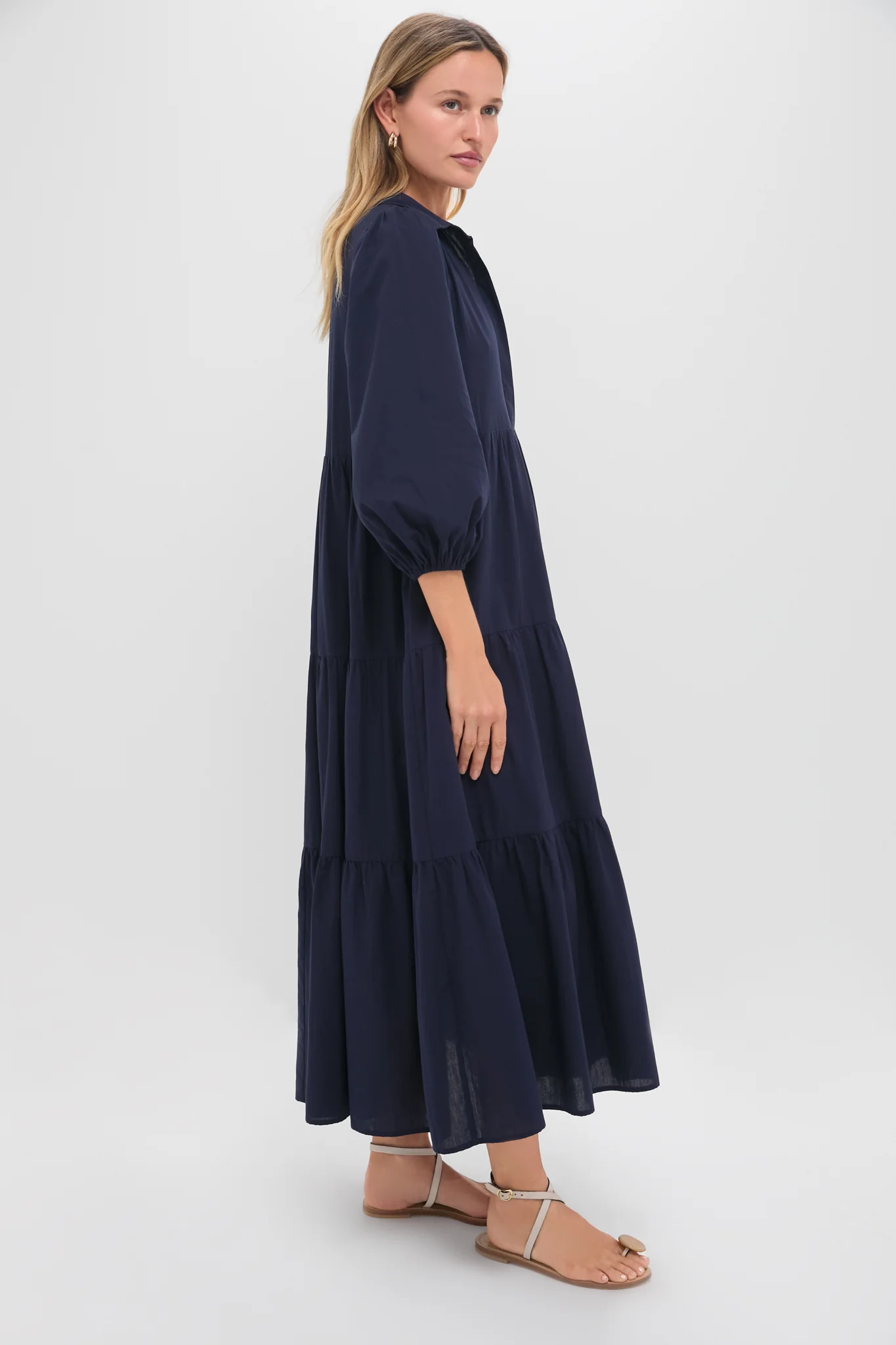 Navy Cotton Mabel Maxi Dress - Image 3