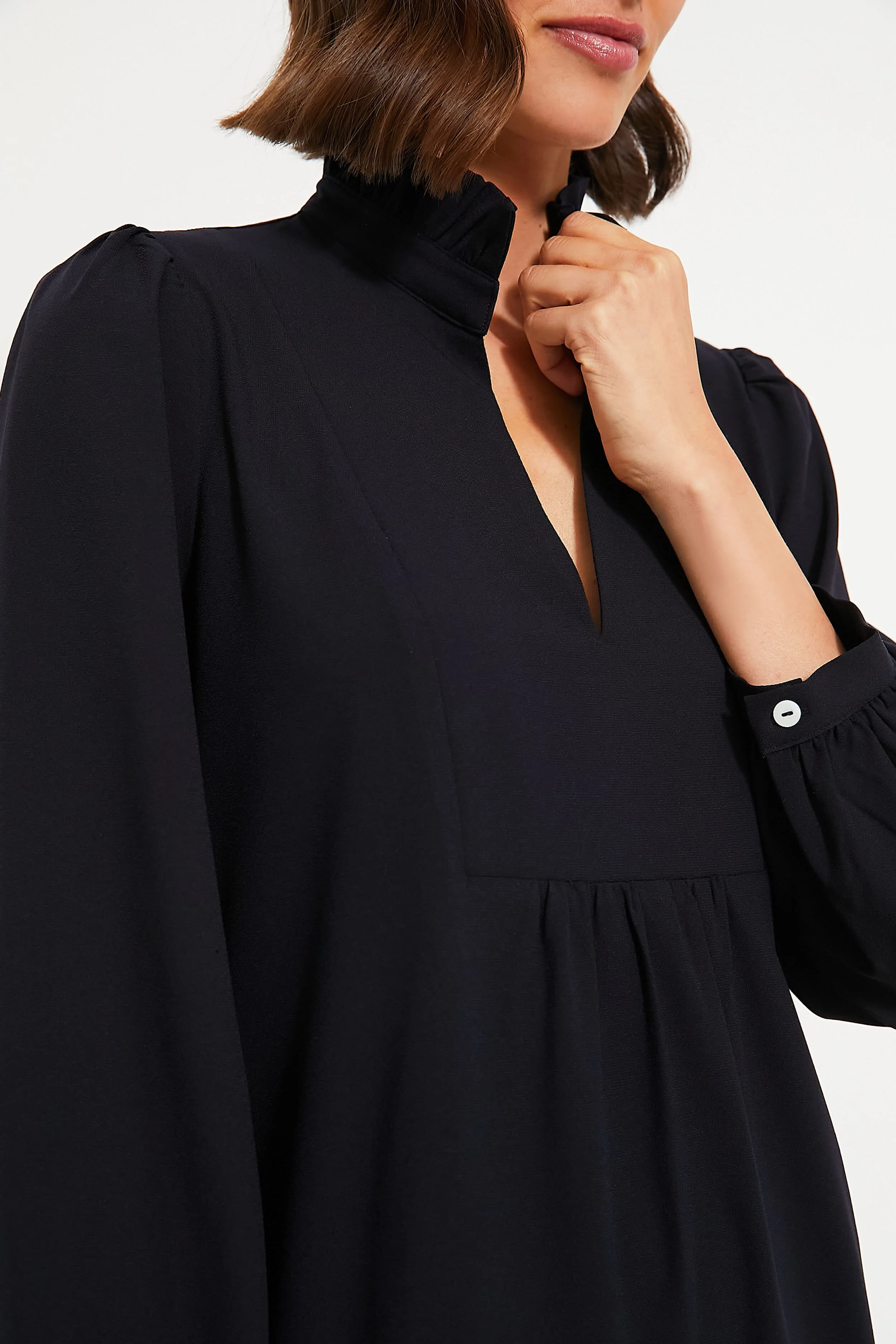 Navy Crepe Palmerston Dress - Image 5