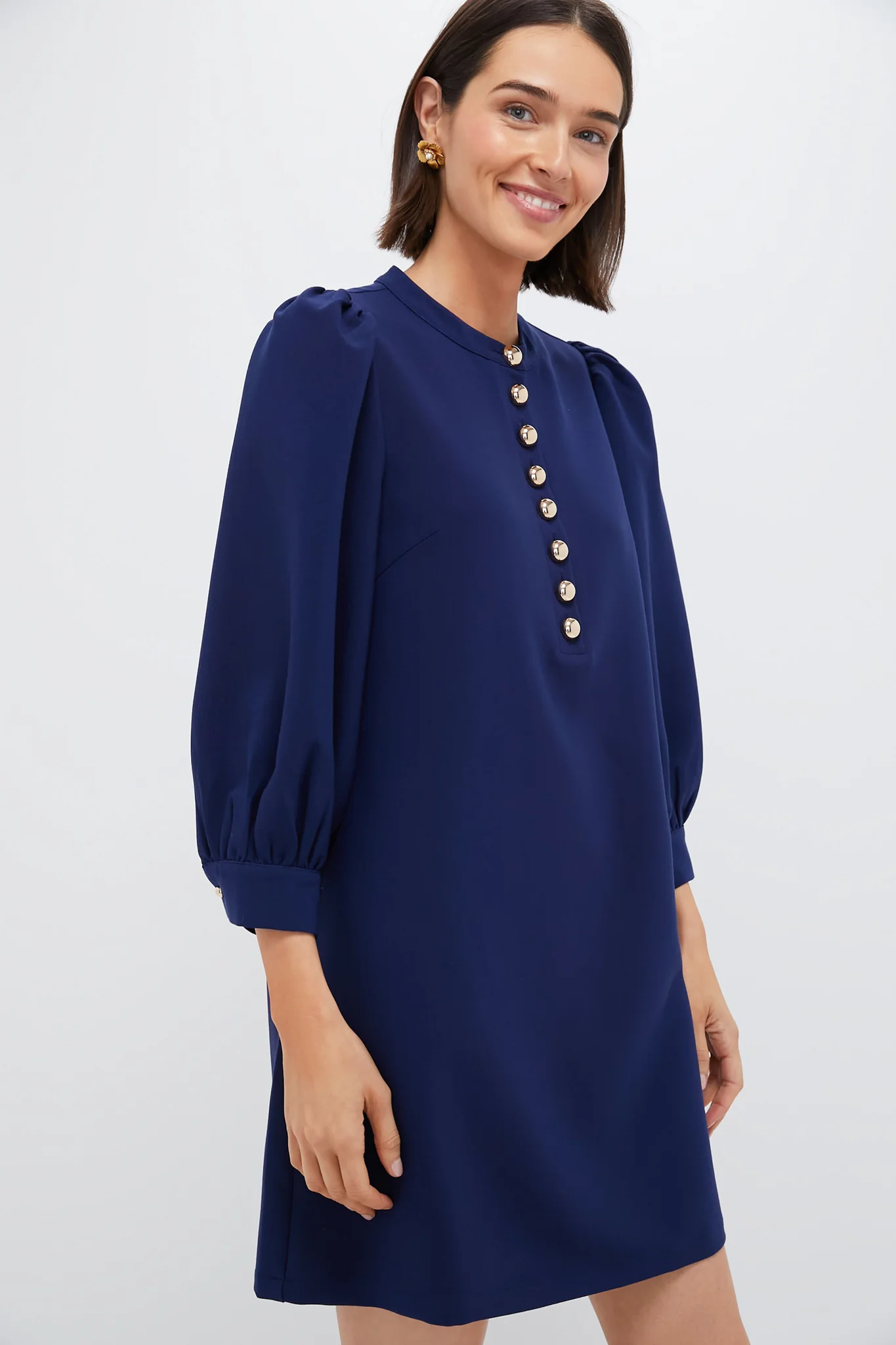 Navy Crepe Samantha Dress - Image 3