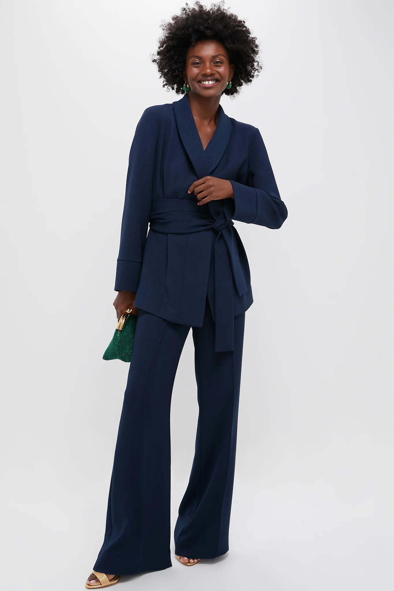 Navy Crepe Versailles Pant - Image 2