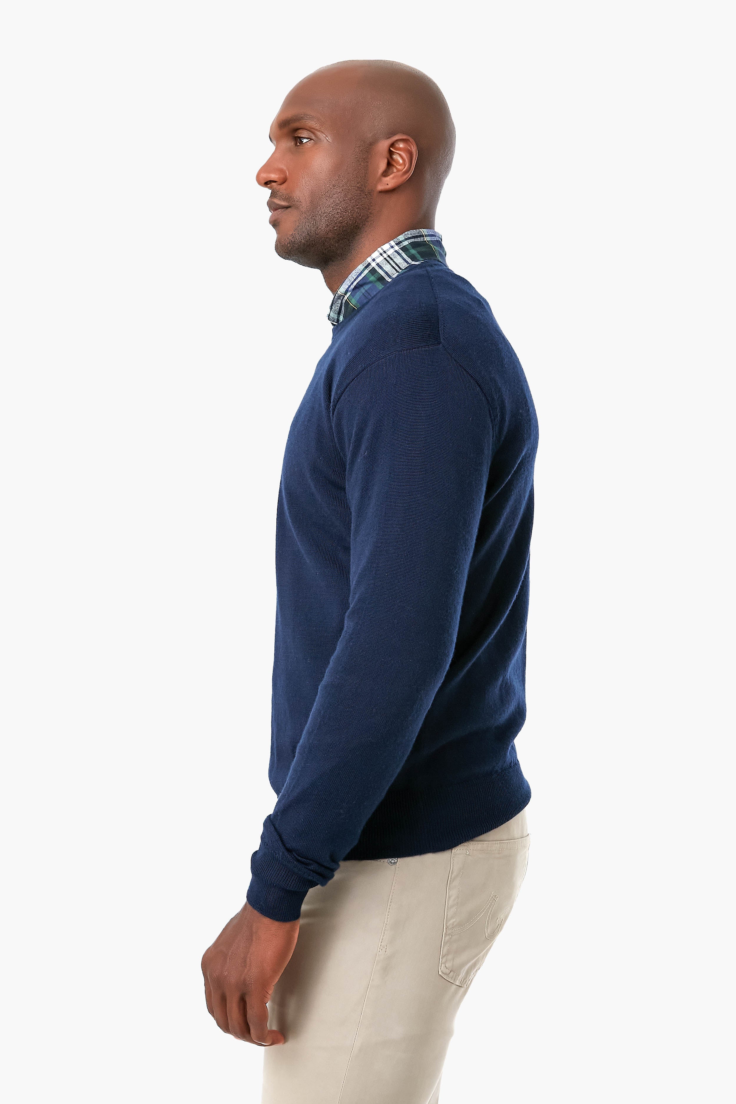 Navy Crown Soft Merino-Silk Crew - Image 2