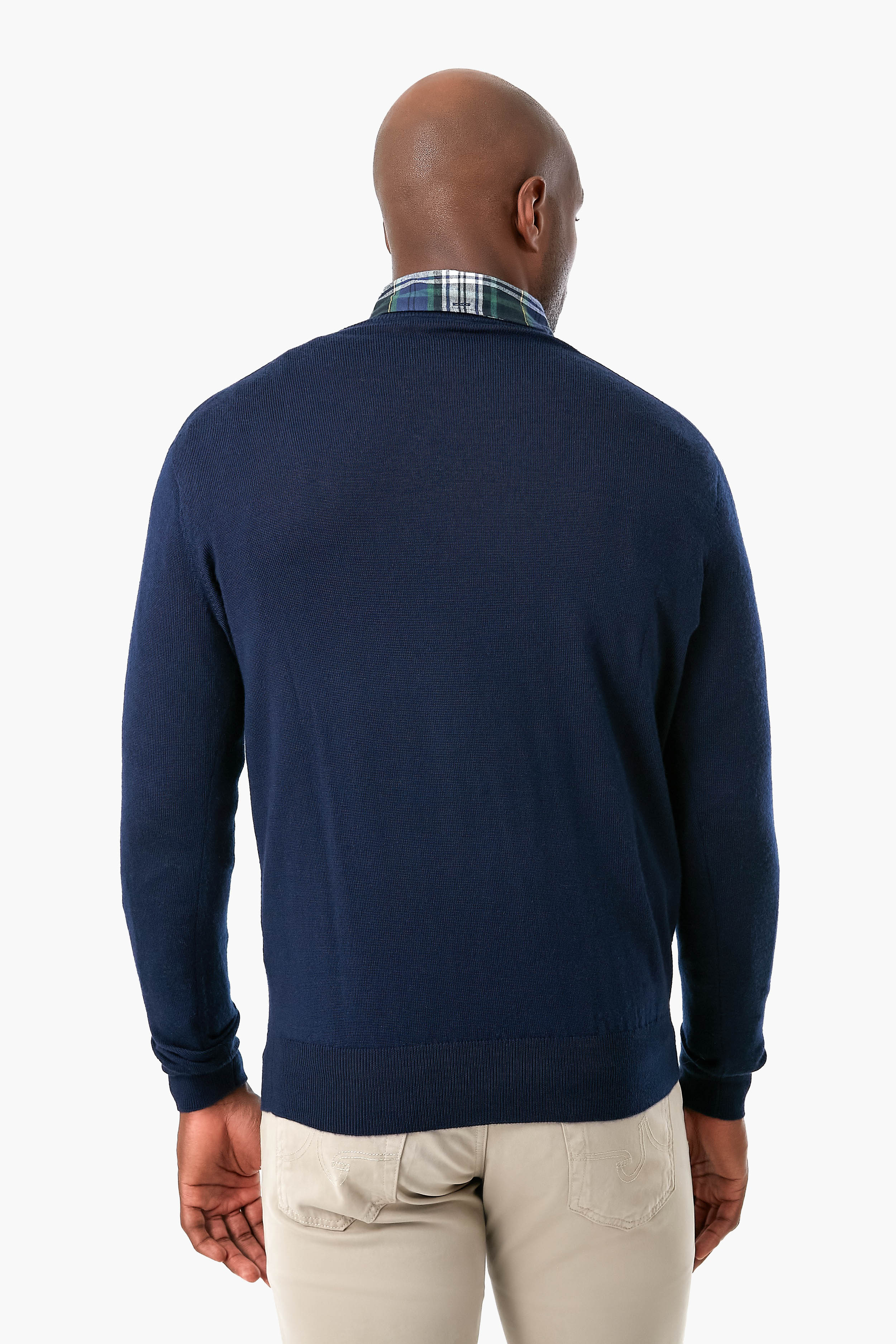 Navy Crown Soft Merino-Silk Crew - Image 3