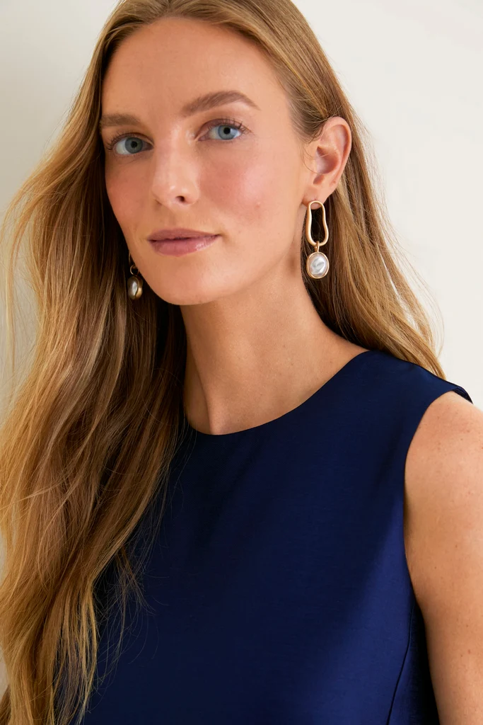 Navy Dupioni Marlowe Dress - Image 5