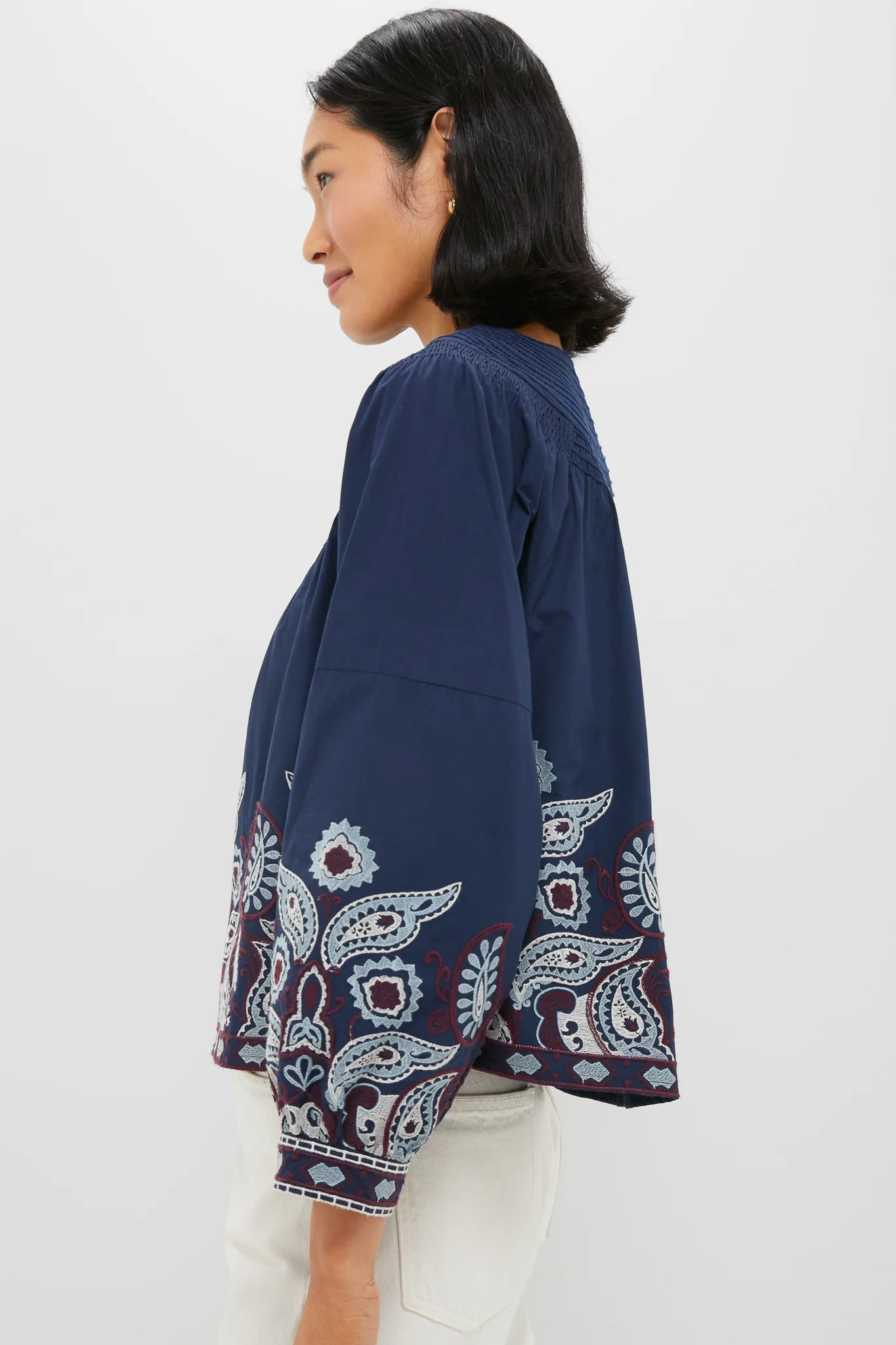 Navy Embroidered Lucia Blouse - Image 3