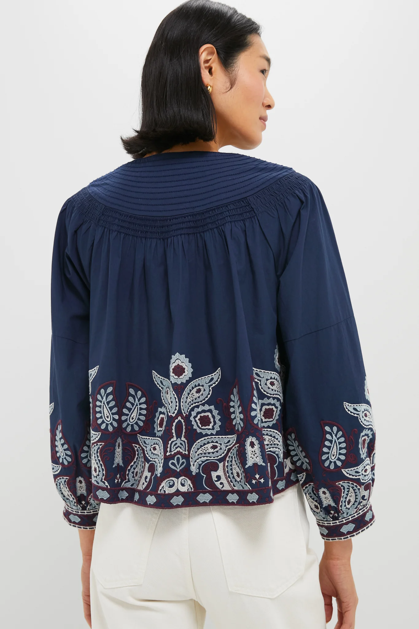 Navy Embroidered Lucia Blouse - Image 4
