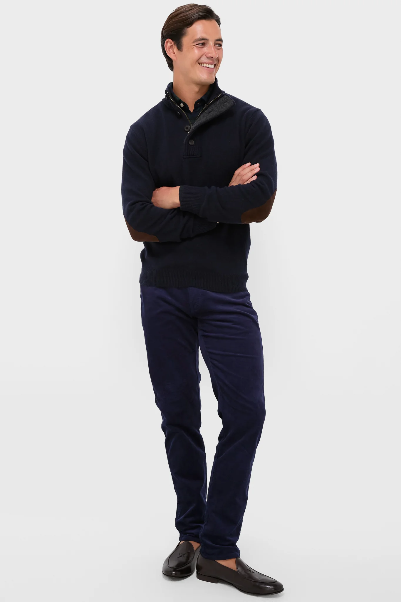Navy Essential Patch Half Zip Knitted Jumper - Image 2