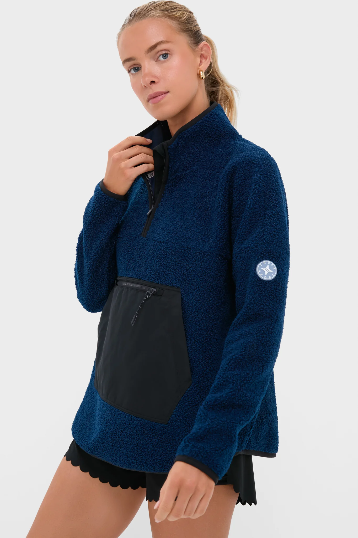 Navy Fleece Cady Quarter Zip - Image 3