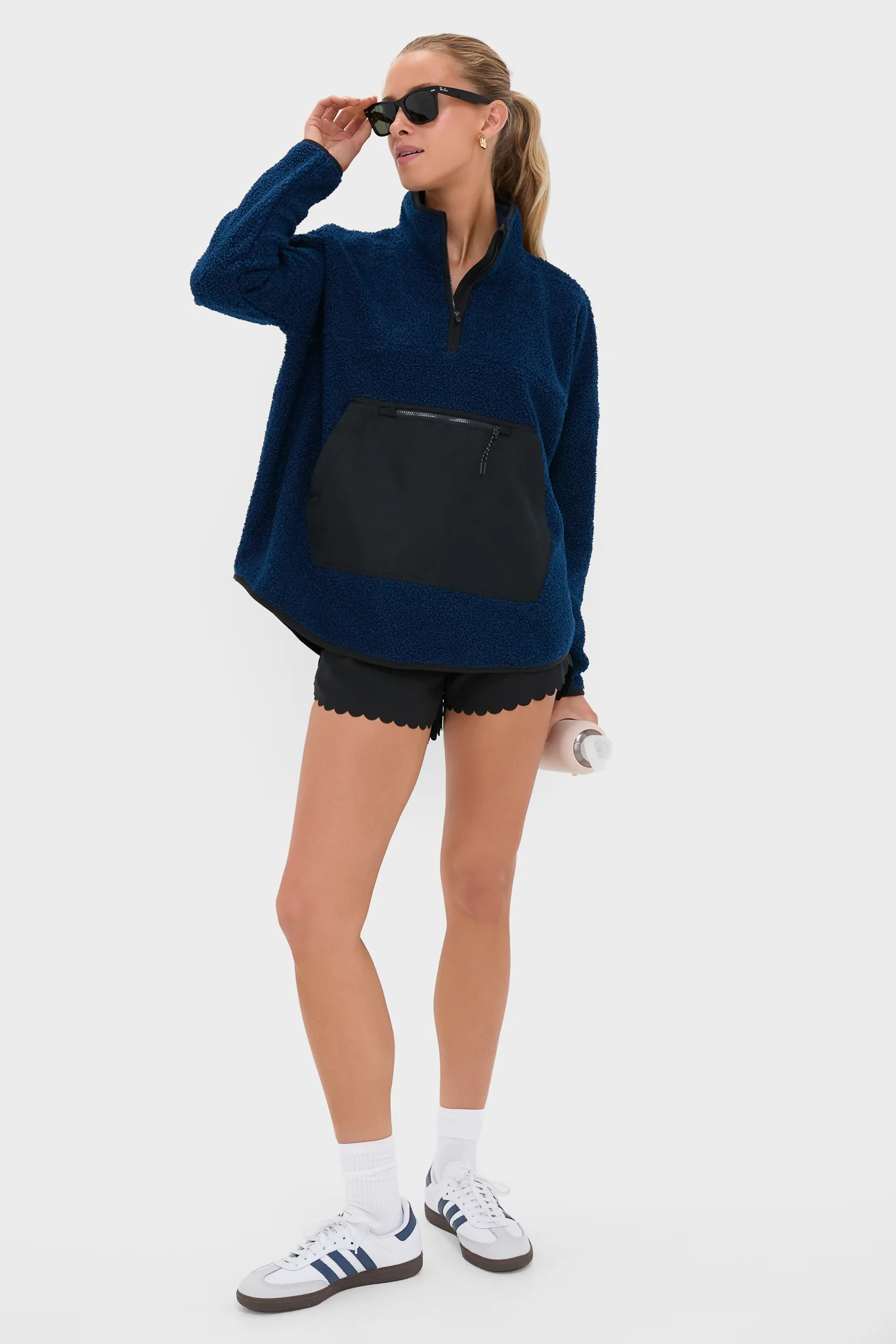 Navy Fleece Cady Quarter Zip - Image 6