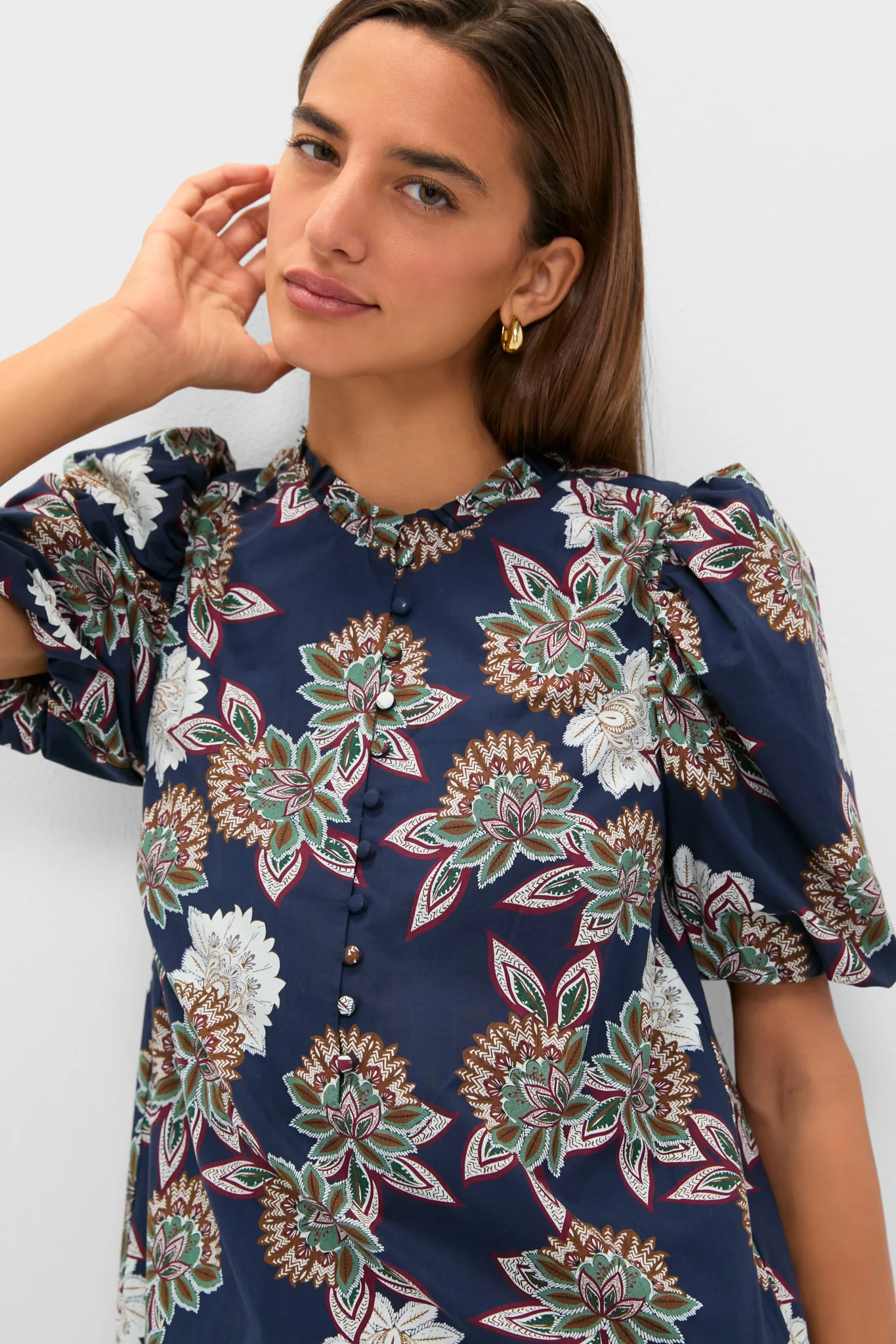 Navy Floral Mimi Mini Dress - Image 2