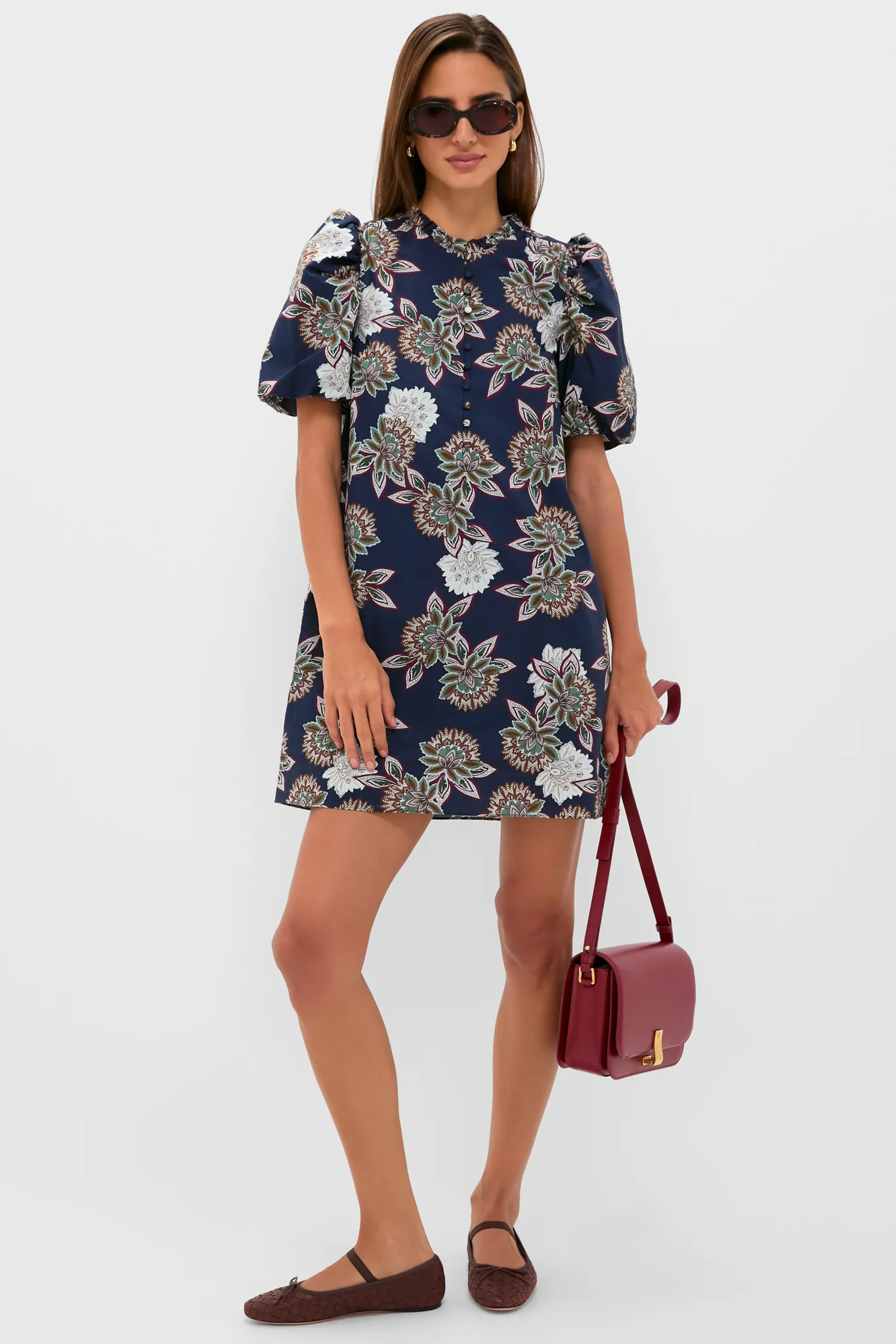 Navy Floral Mimi Mini Dress - Image 3