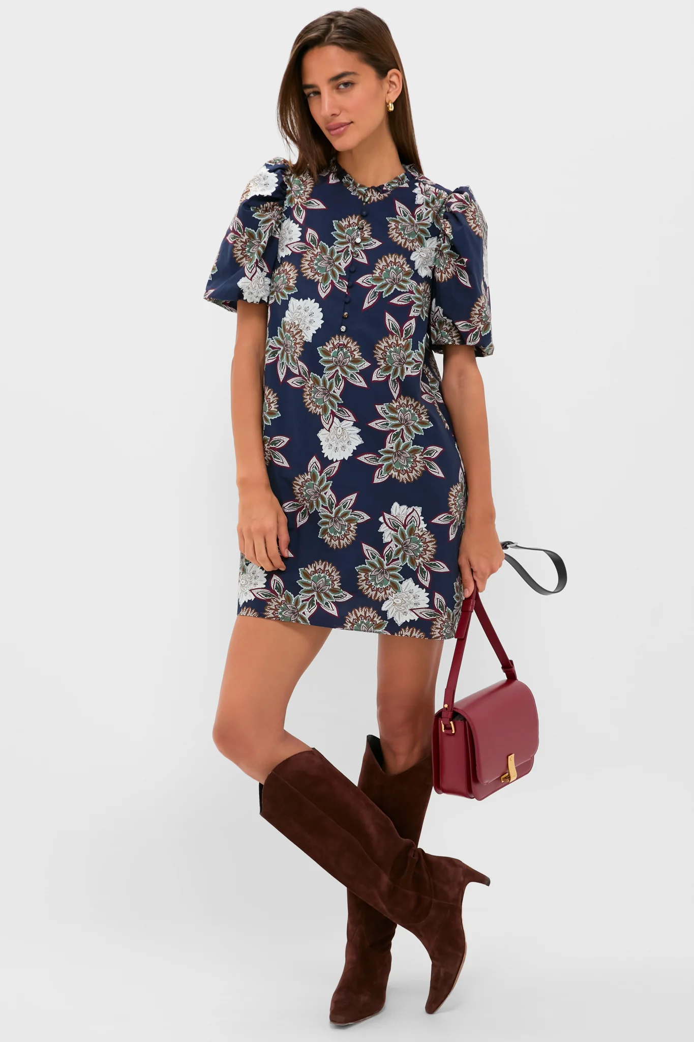 Navy Floral Mimi Mini Dress - Image 6