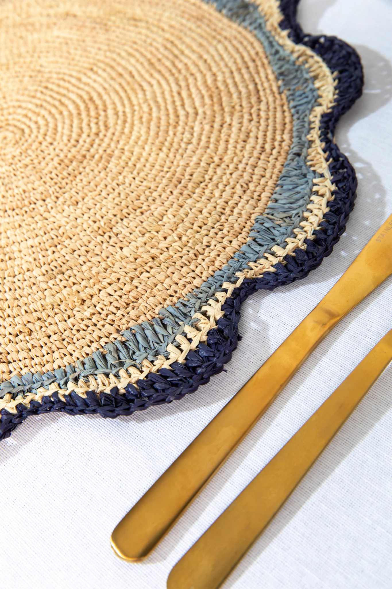 Navy Garden Party Round Placemat (Set of 4) - Image 3