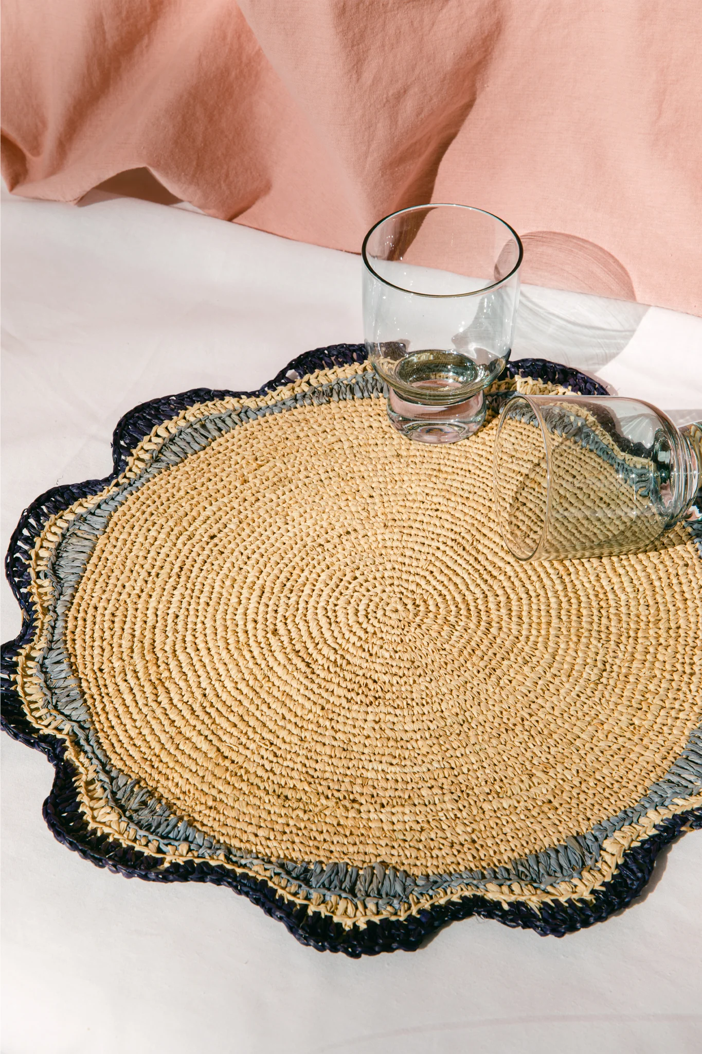 Navy Garden Party Round Placemat (Set of 4) - Image 4