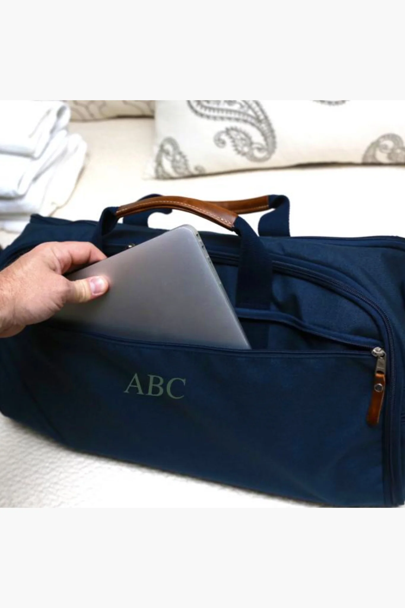 Navy Garment Weekender Duffel - Image 7