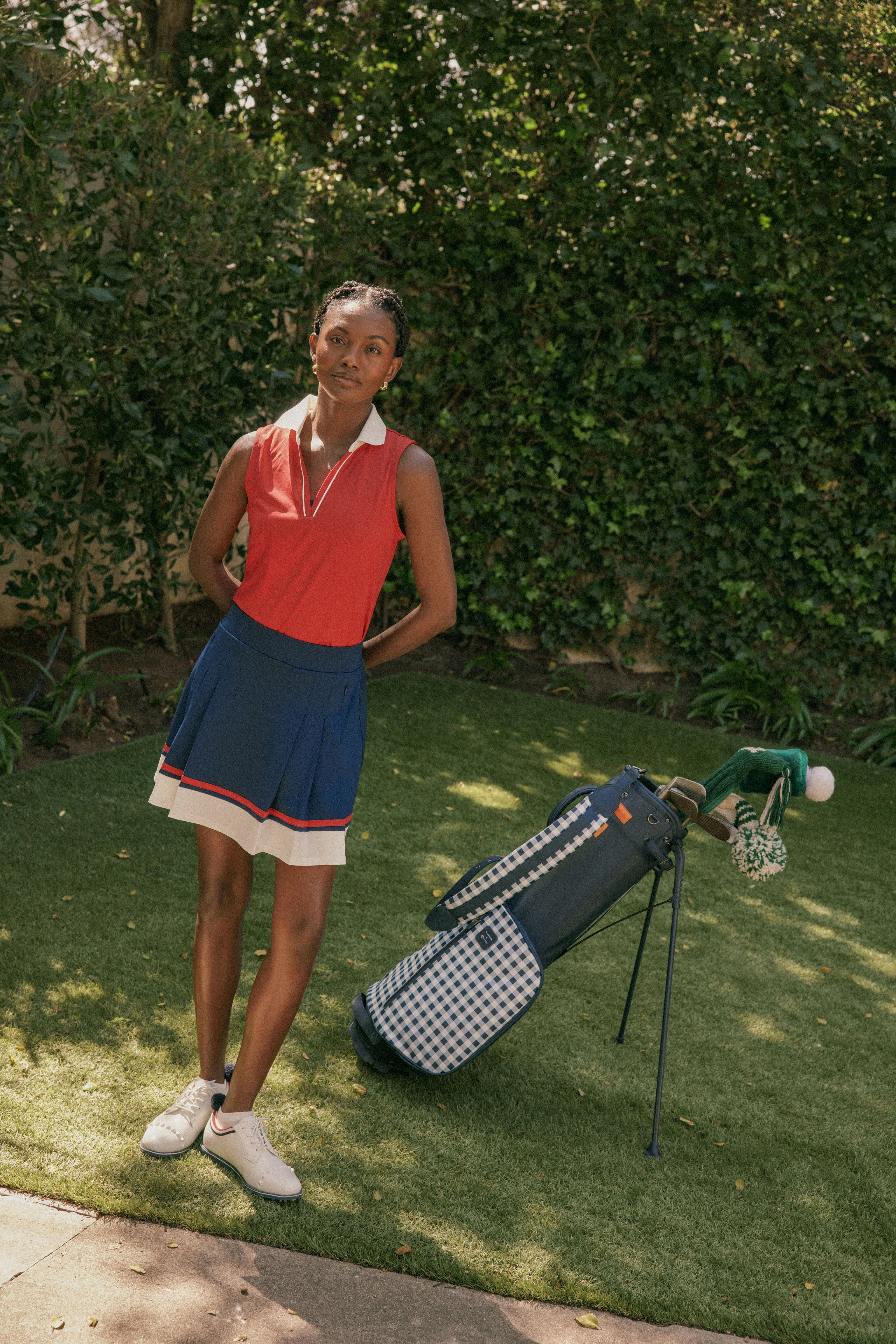 Navy Gingham MIY SL1 Golf Bag - Image 8