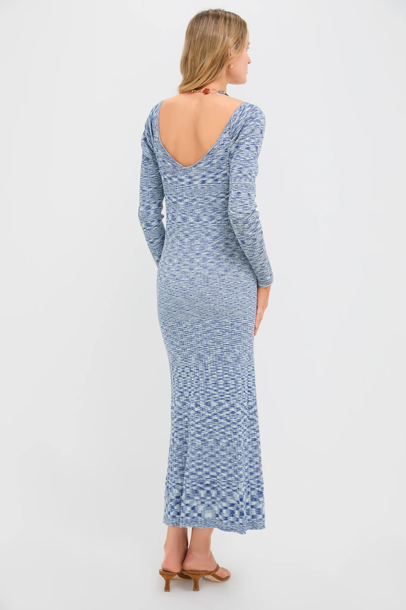 Navy Harper Off Shoulder Knit Sweater Midi Dress - Image 3