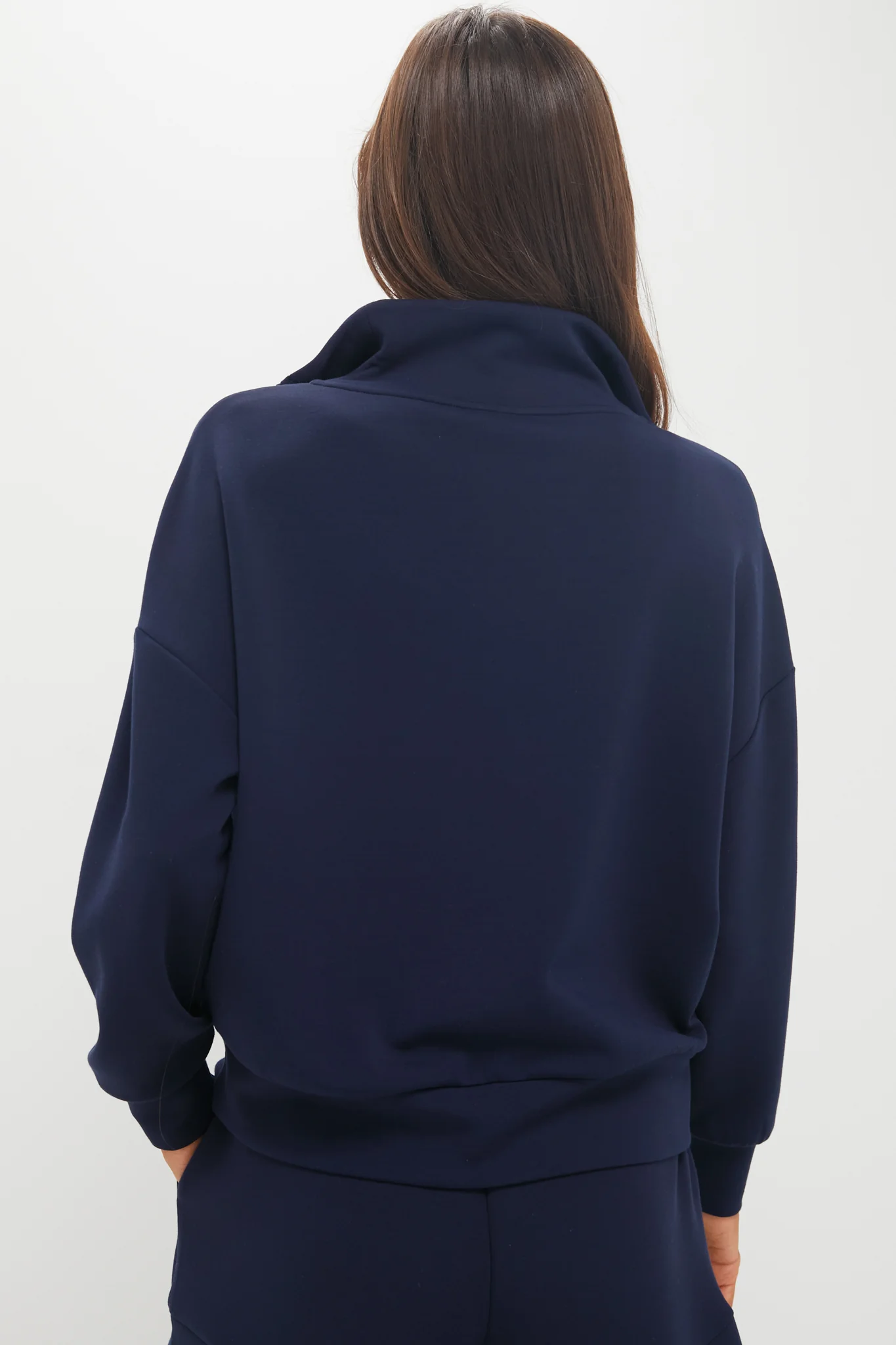 Navy Hawley Half Zip Sweat - Image 4