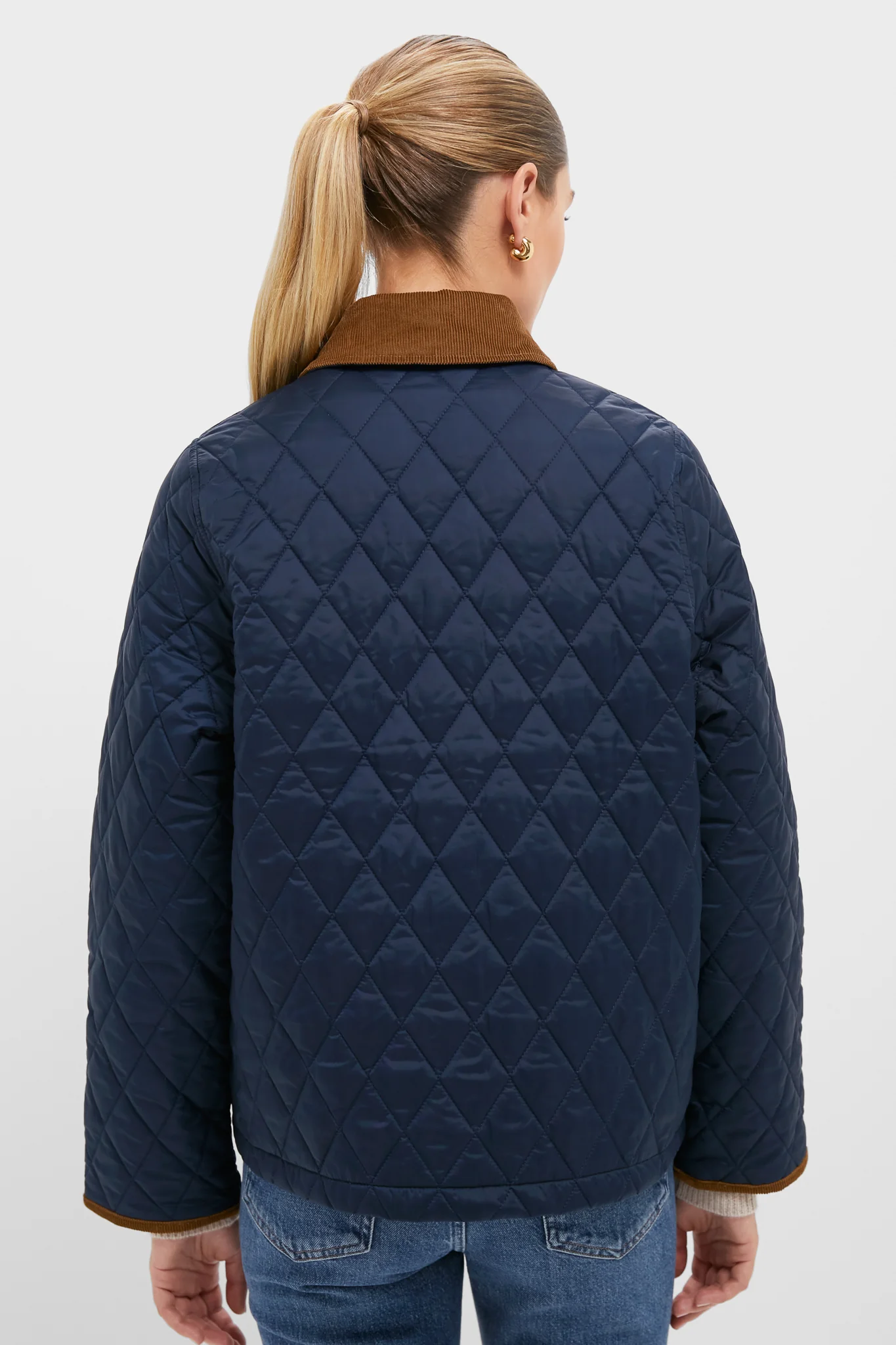 Navy Icons Cropped Liddesdale Quilted Jacket - Image 4