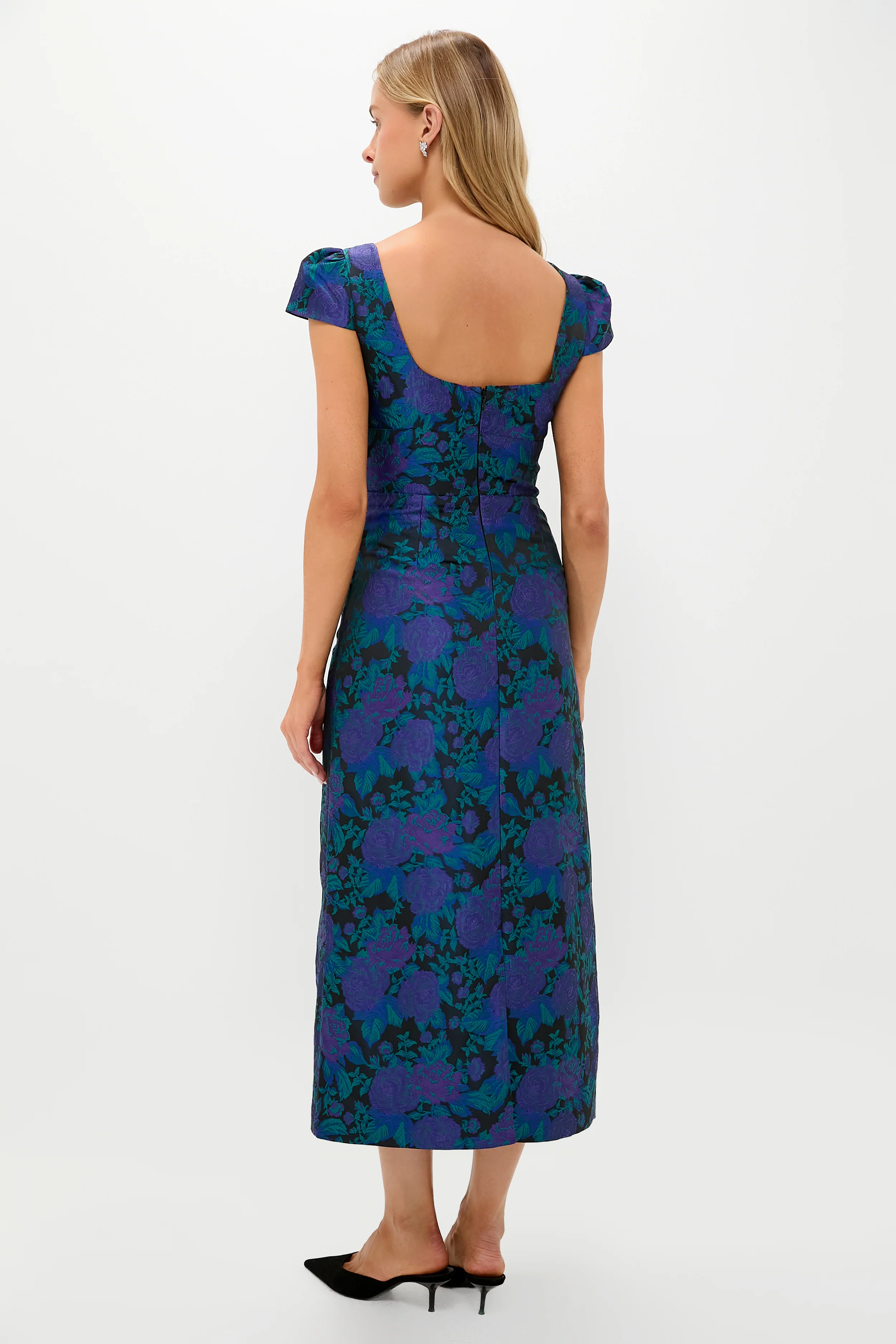 Navy & Indigo Jacquard Archibald Maxi Dress - Image 5