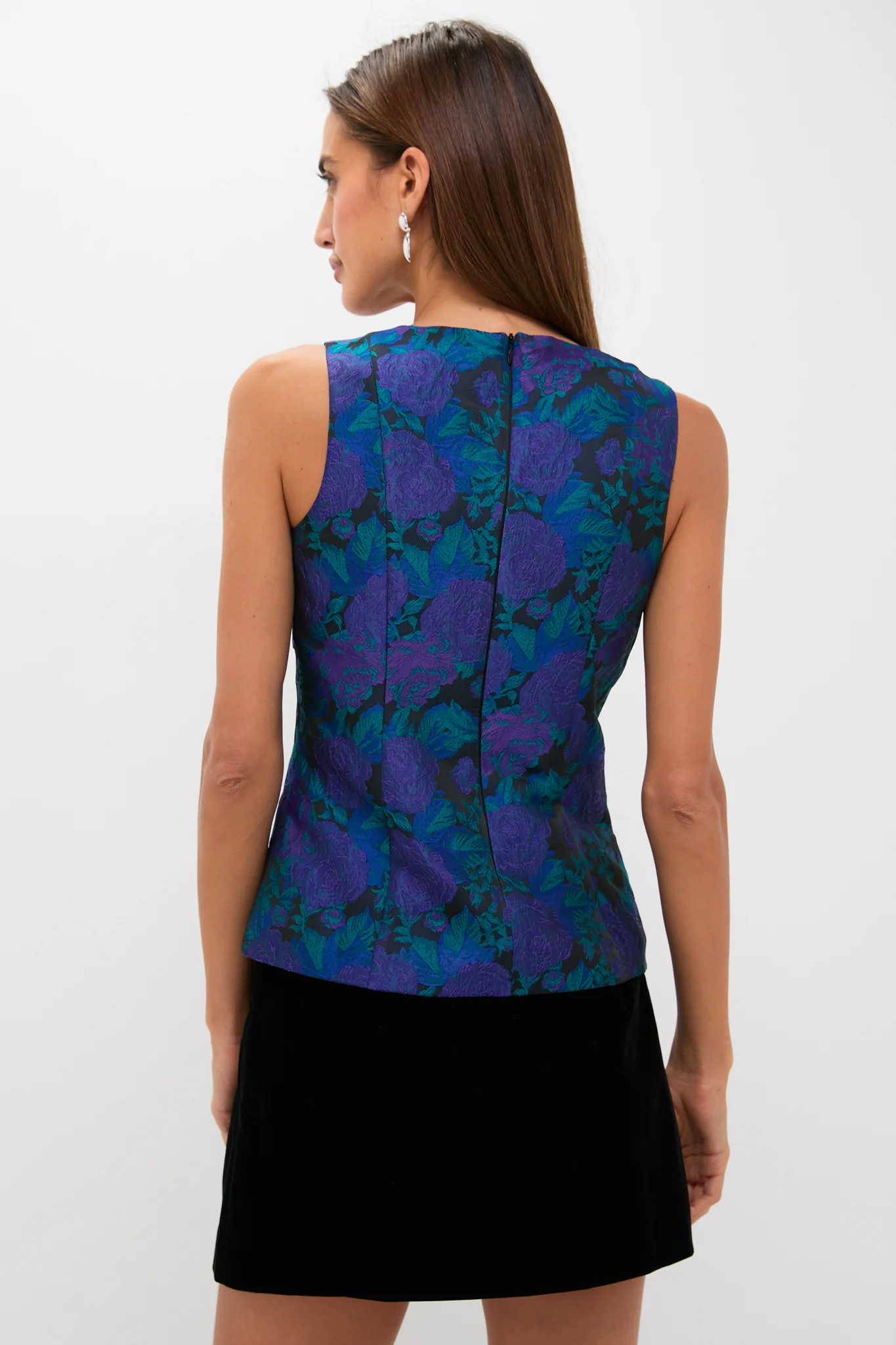 Navy & Indigo Jacquard Floral Jacquard Ivy Blouse - Image 4