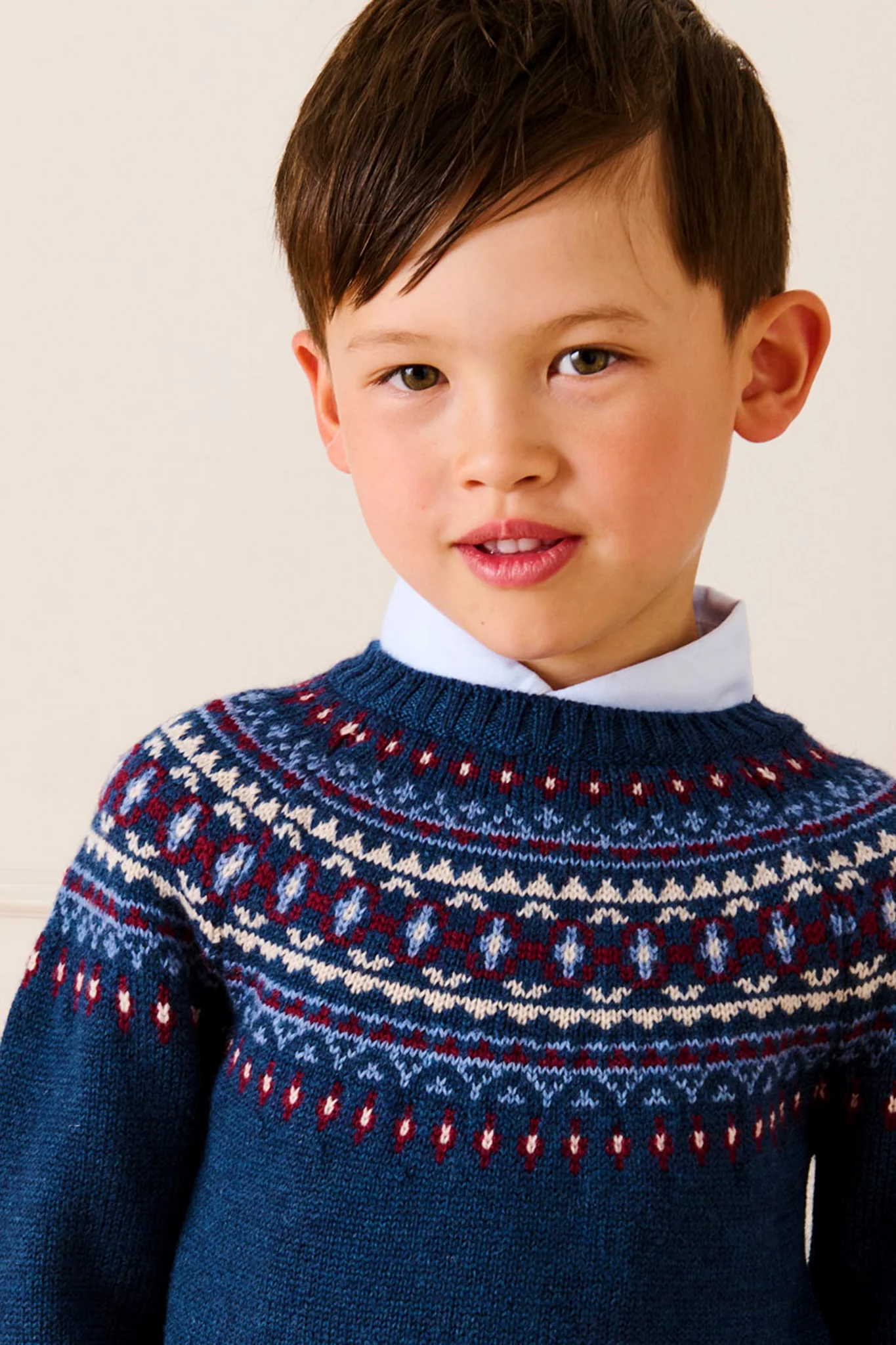 Jacquard Jumper in Navy - Image 2
