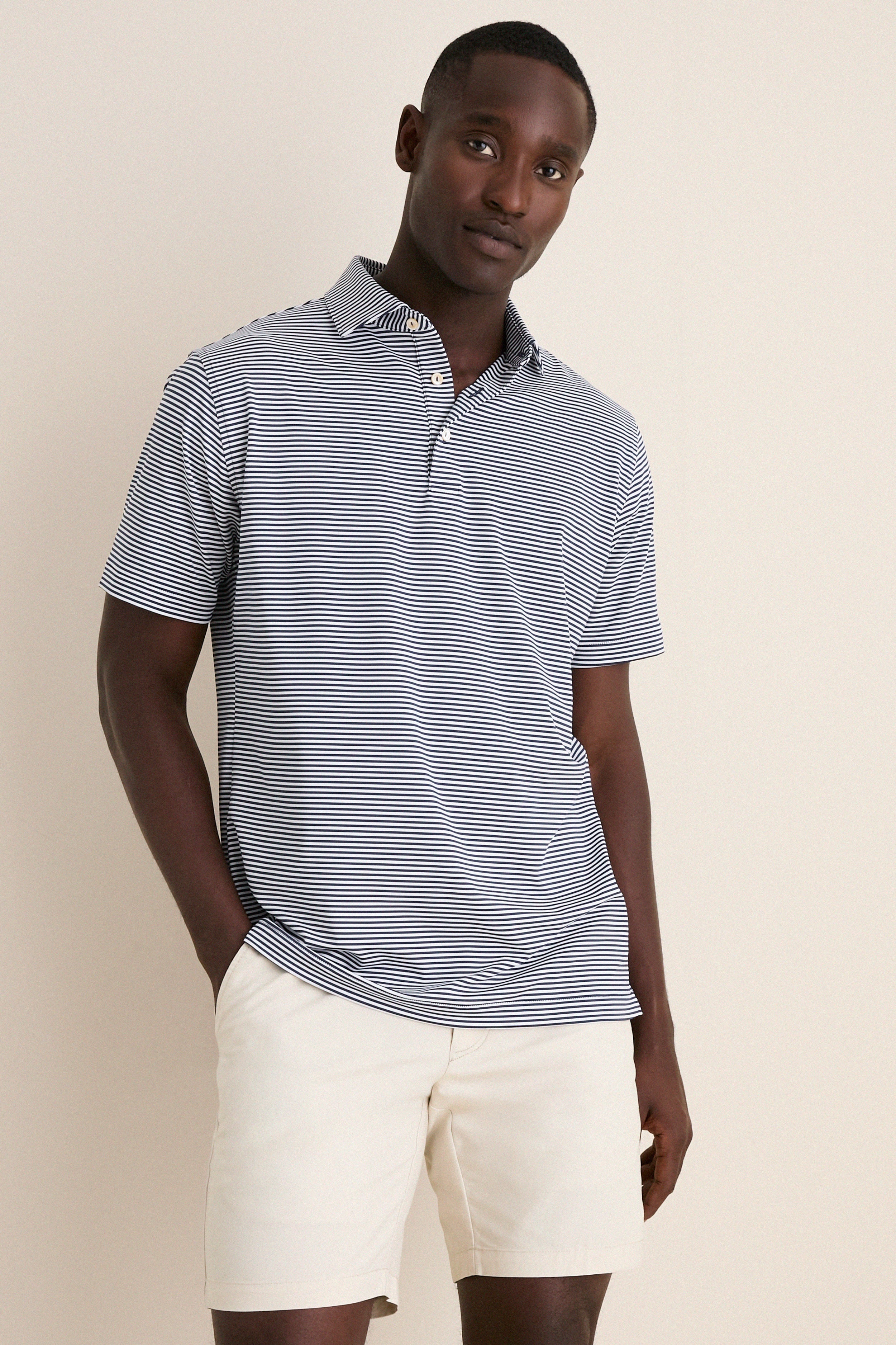Navy Hales Performance Jersey Polo - Image 7
