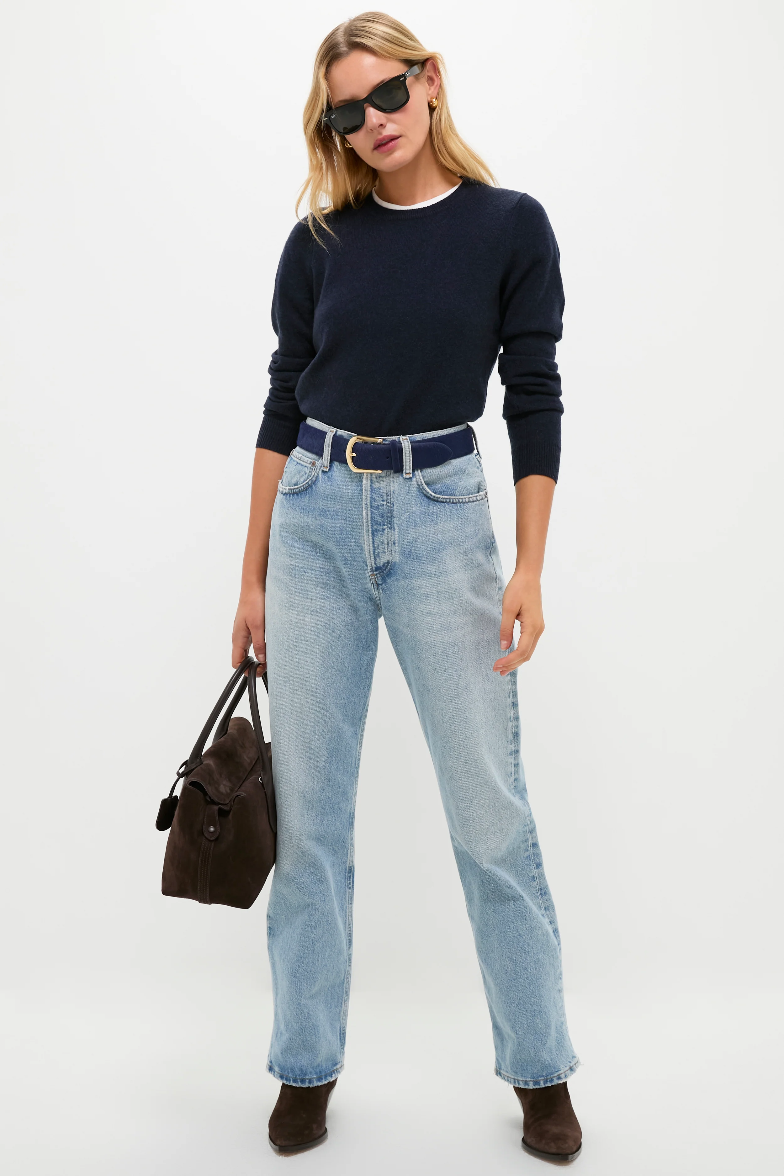 Navy Kennedy Calf-Hair Belt - Image 3