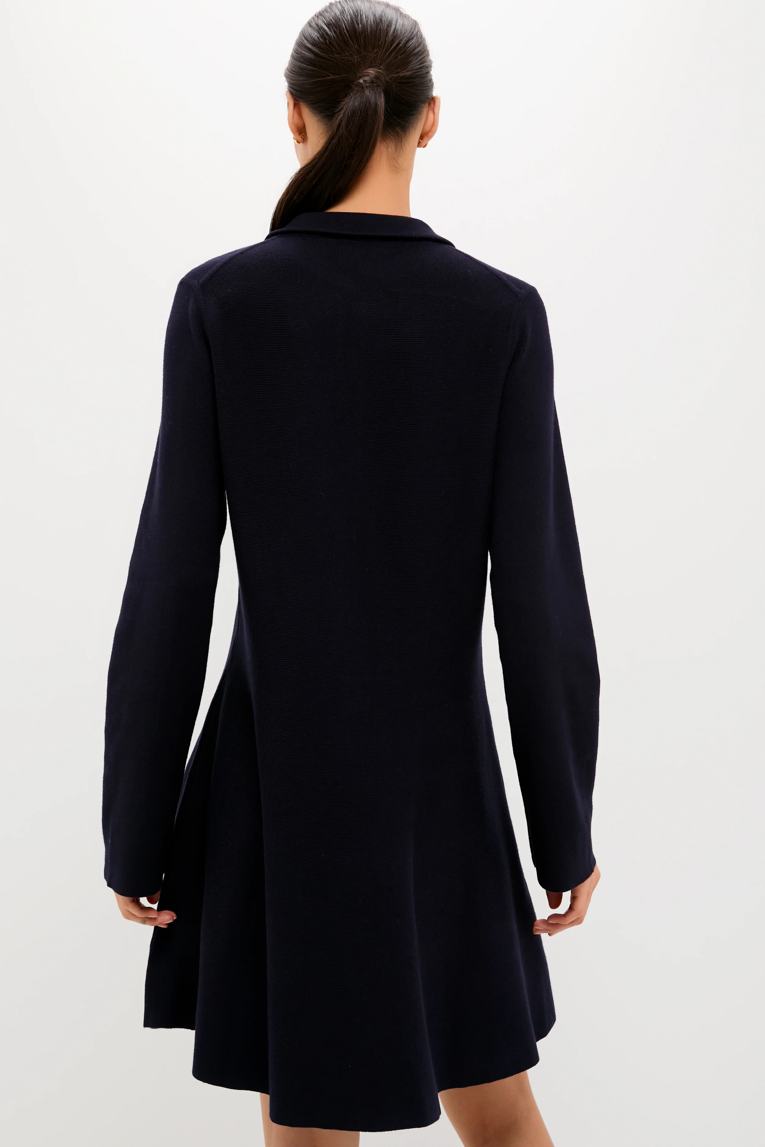Navy Knit Callie Shirt Dress - Image 4