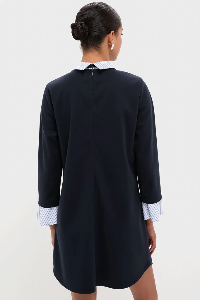 Navy Knit Long Sleeve Burbank Mini Dress - Image 4