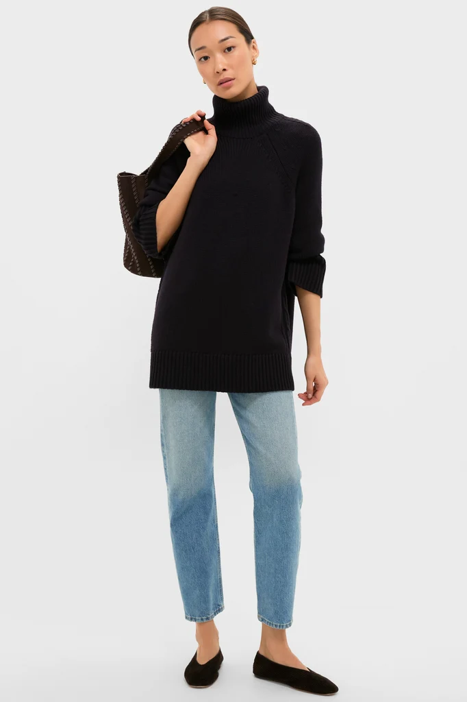 Navy Louisa Turtleneck Sweater - Image 2