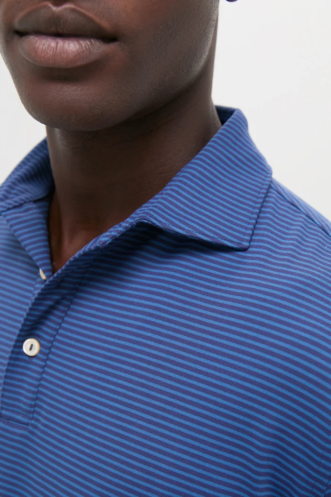 Navy Lyons Performance Jersey Long Sleeve Polo - Image 5