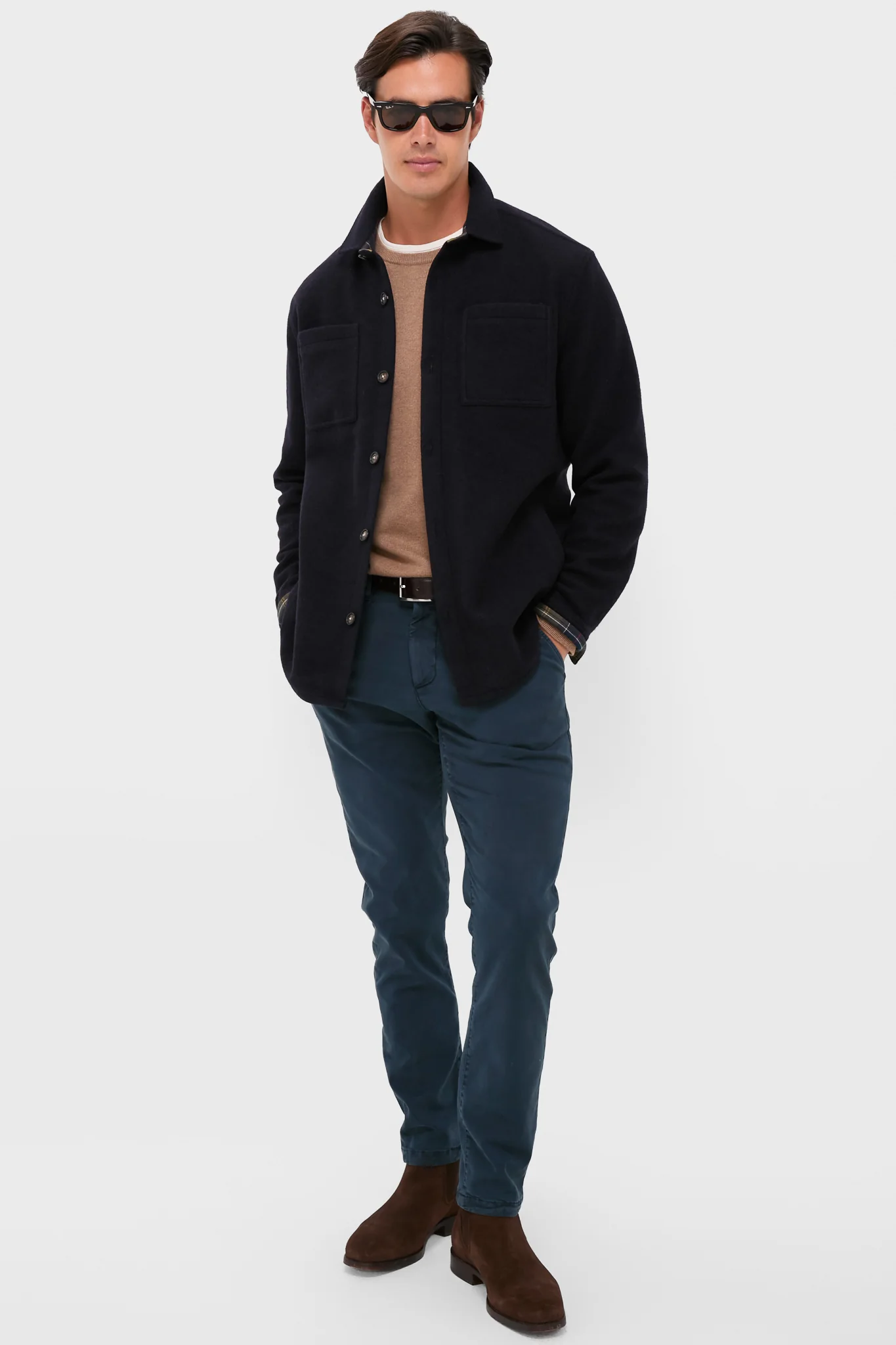 Navy Marl Marlow Tailored Wool Blend Overshirt - Image 2