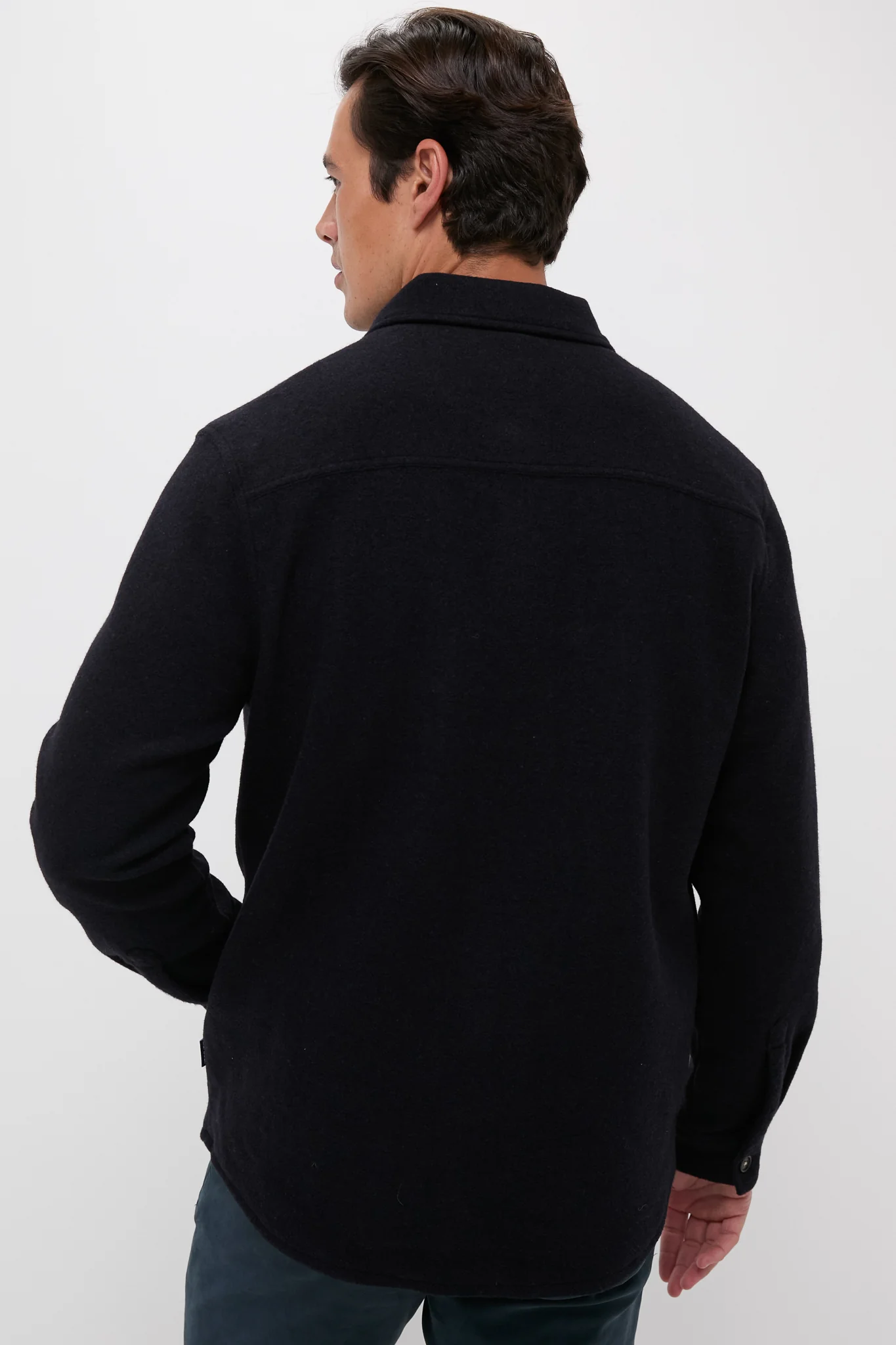 Navy Marl Marlow Tailored Wool Blend Overshirt - Image 4