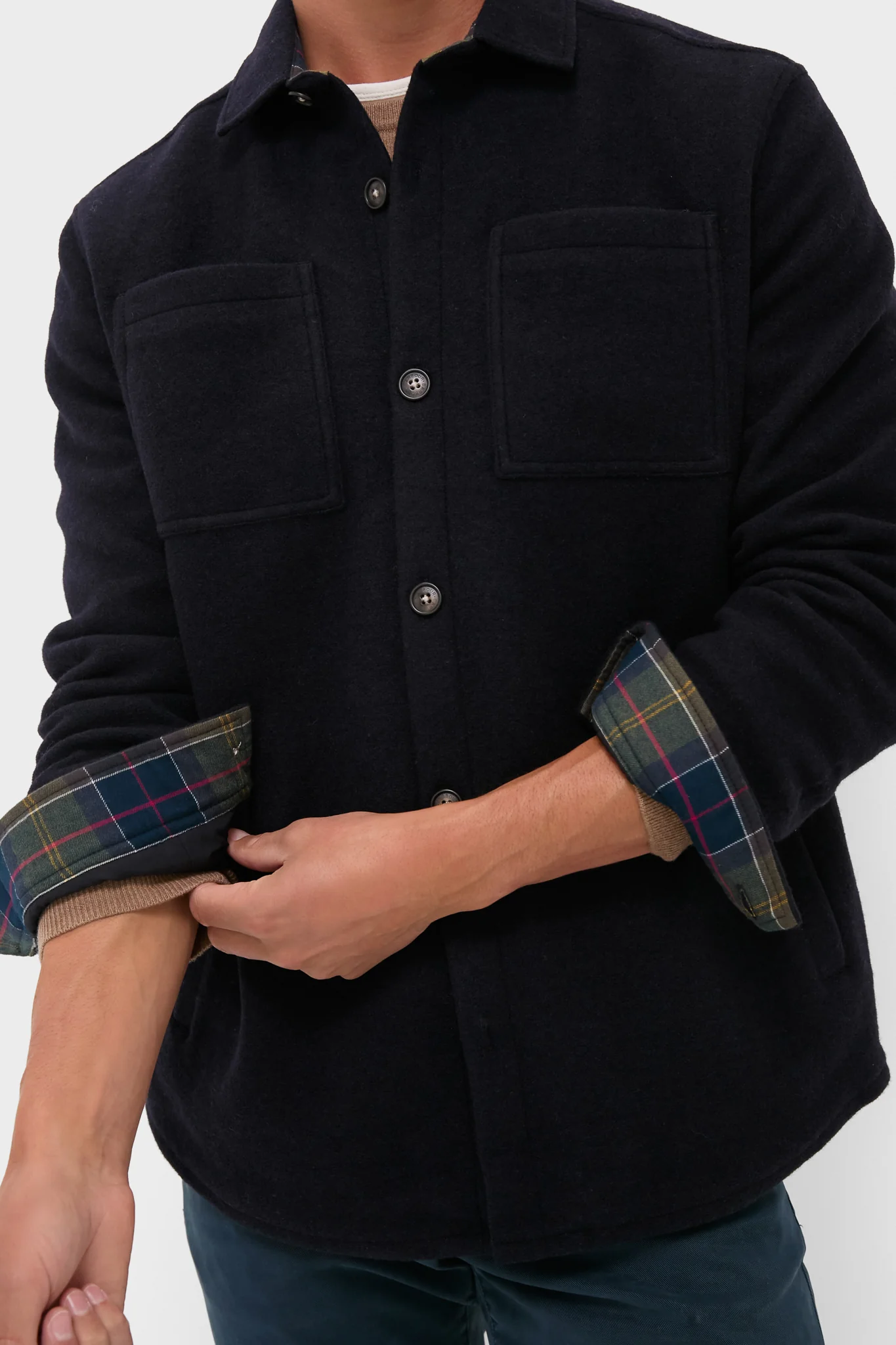 Navy Marl Marlow Tailored Wool Blend Overshirt - Image 6