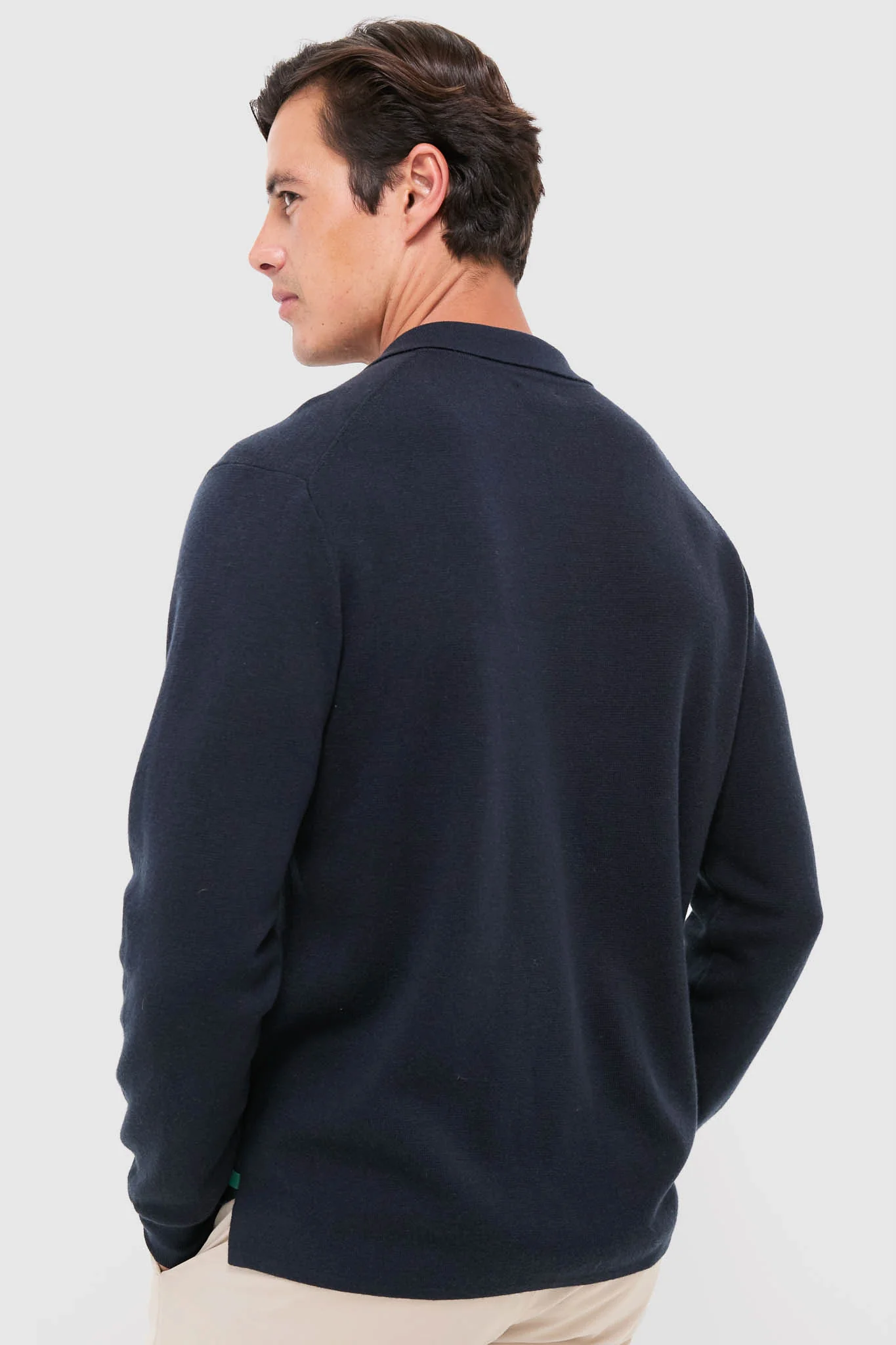 Navy Merino Cardigan - Image 4