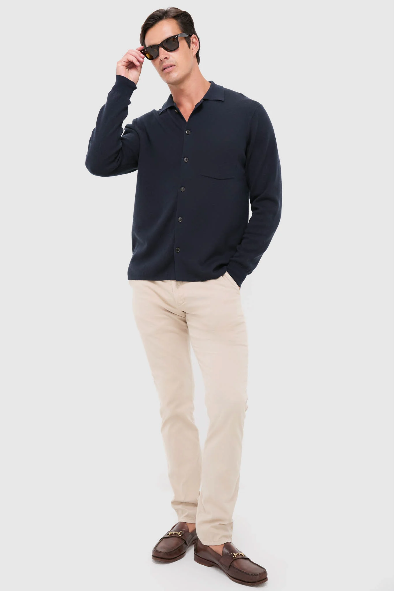 Navy Merino Cardigan - Image 5