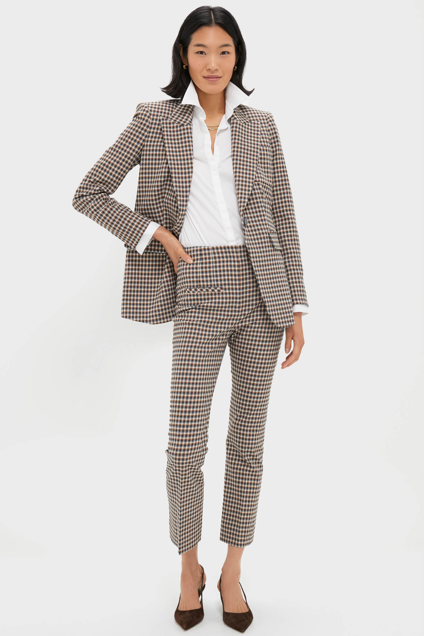 Navy Multi Kean Pant with Welt Pockets - Image 6