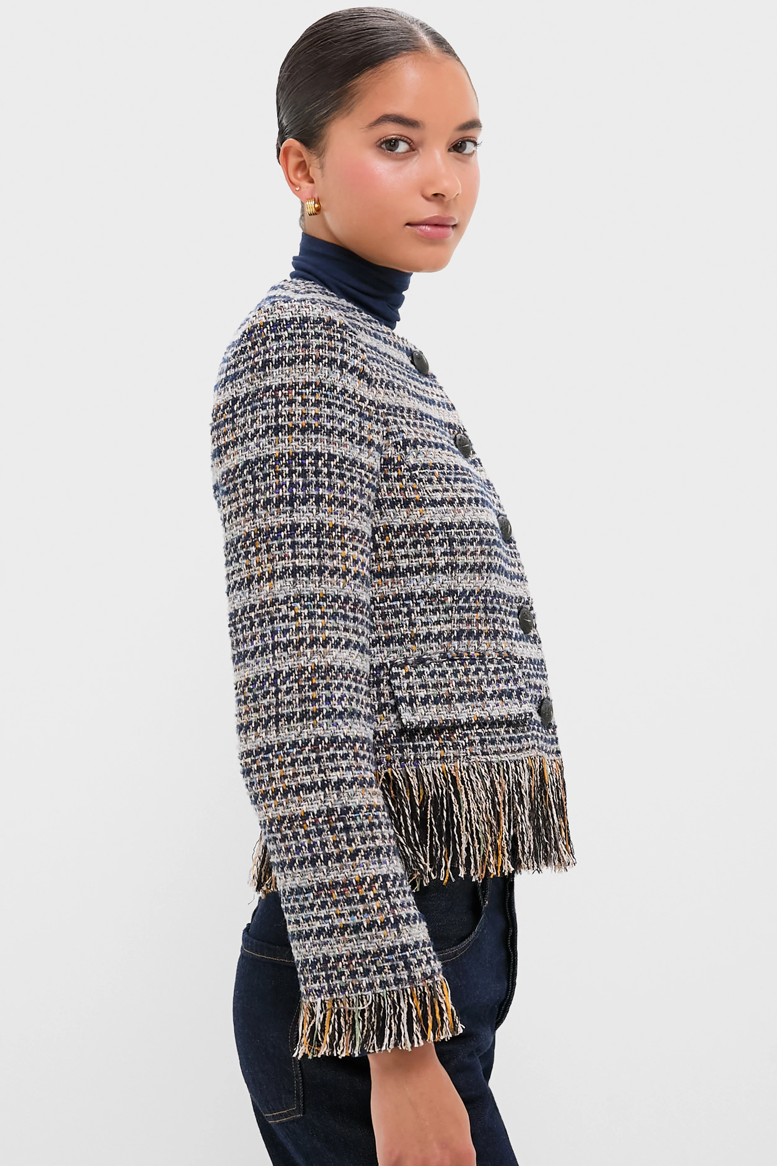 Navy Multi Lyons Jacket - Image 3