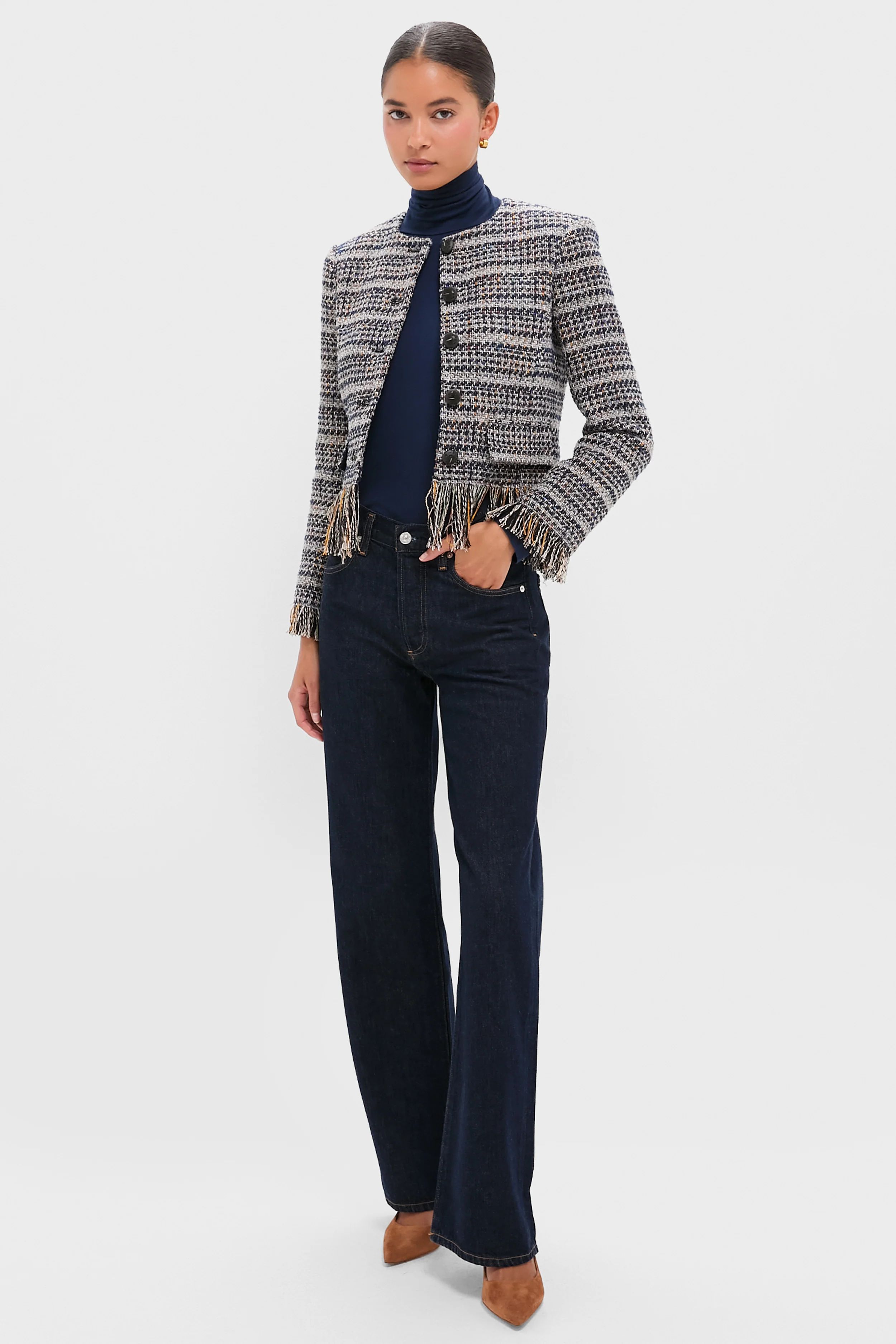 Navy Multi Lyons Jacket - Image 6