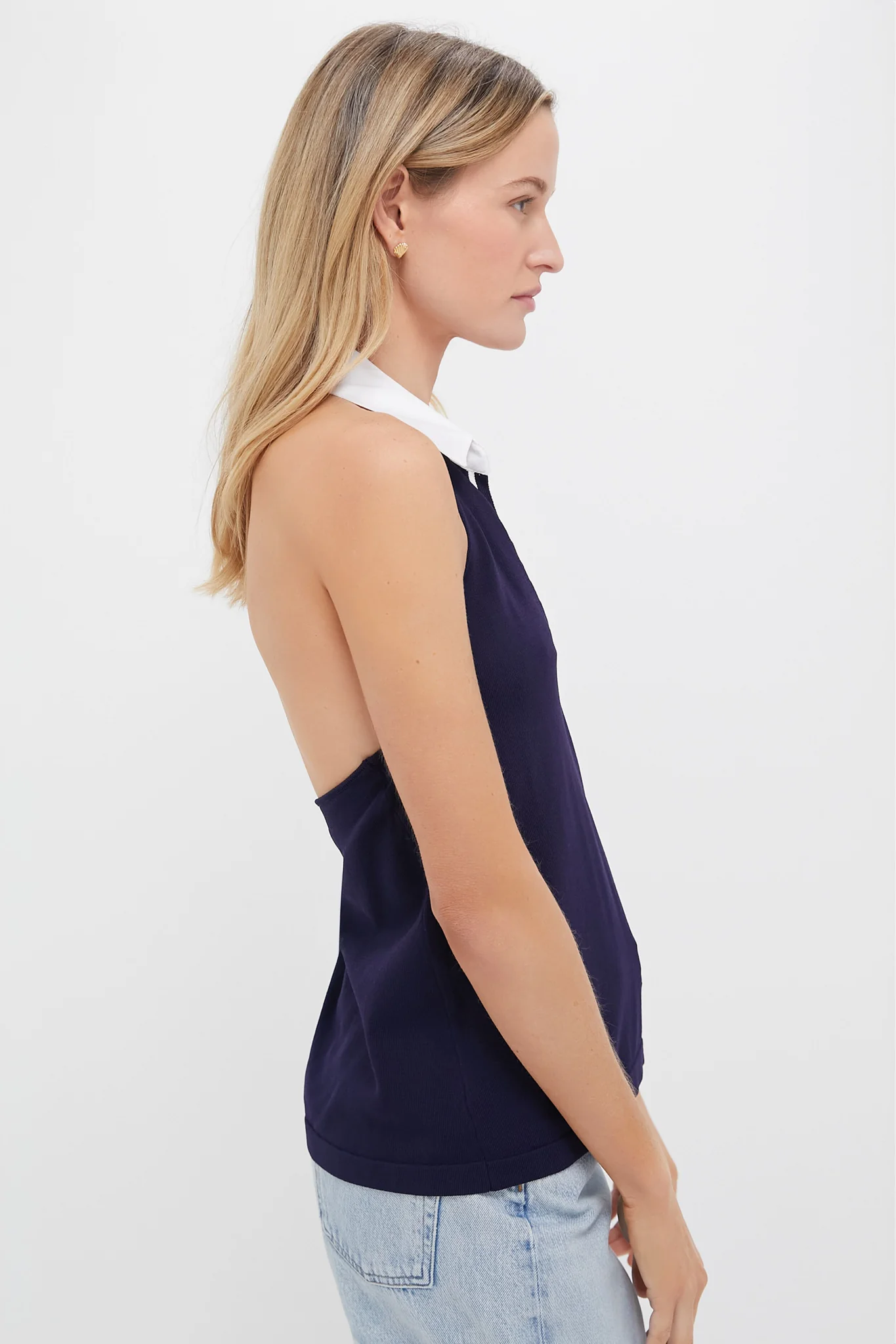 Navy Nadia Halterneck Polo - Image 3