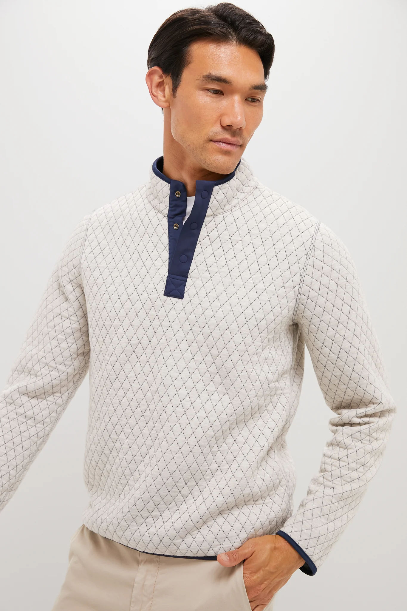 Navy Oat Corbet Reversible Pullover - Image 3