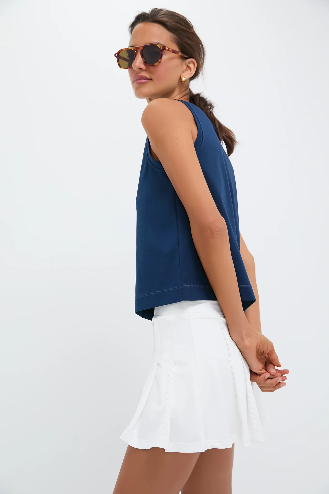Navy Performance Cotton Sasha Tank - Image 3