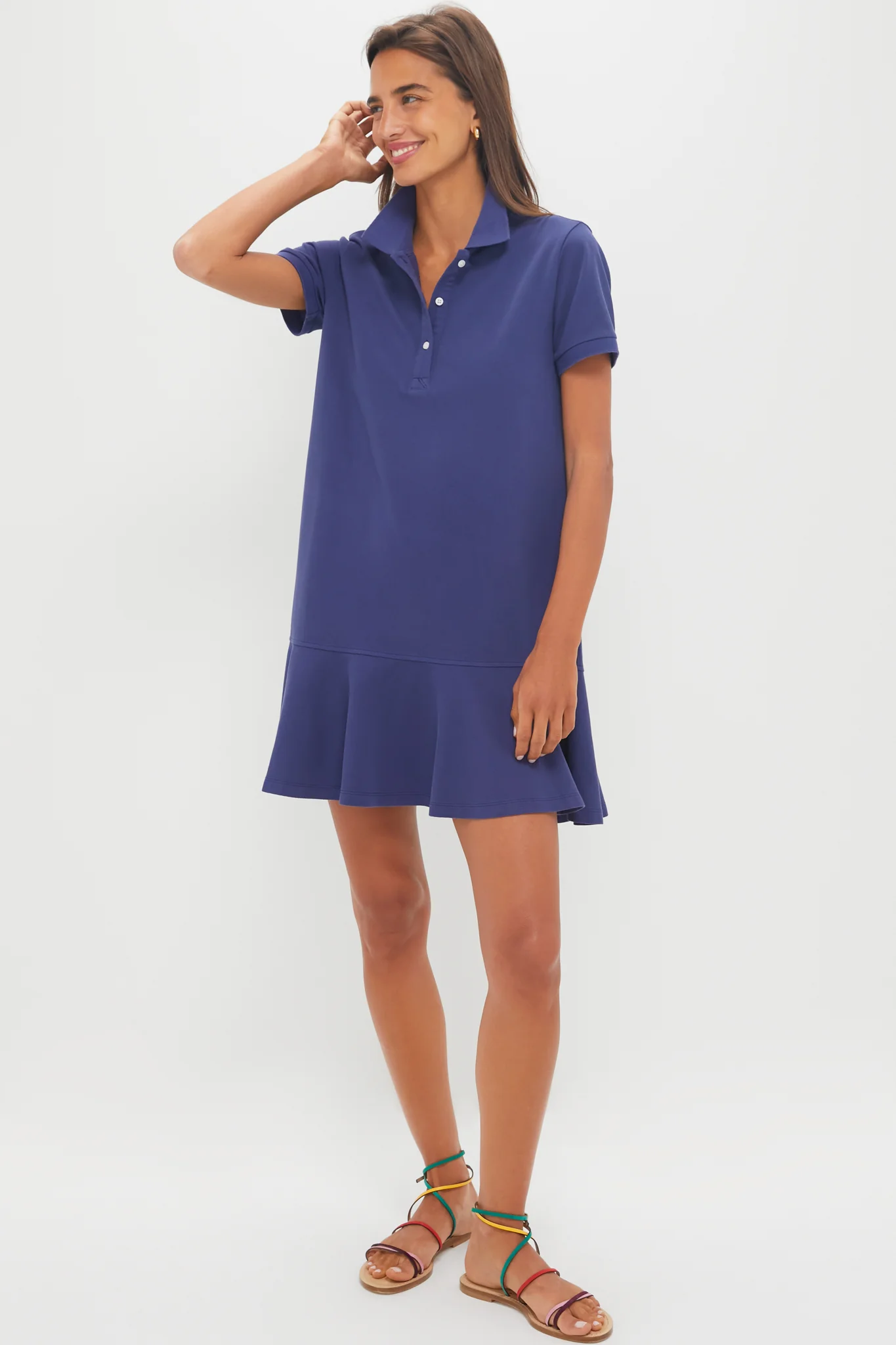 Navy Pique May Polo Dress - Image 6