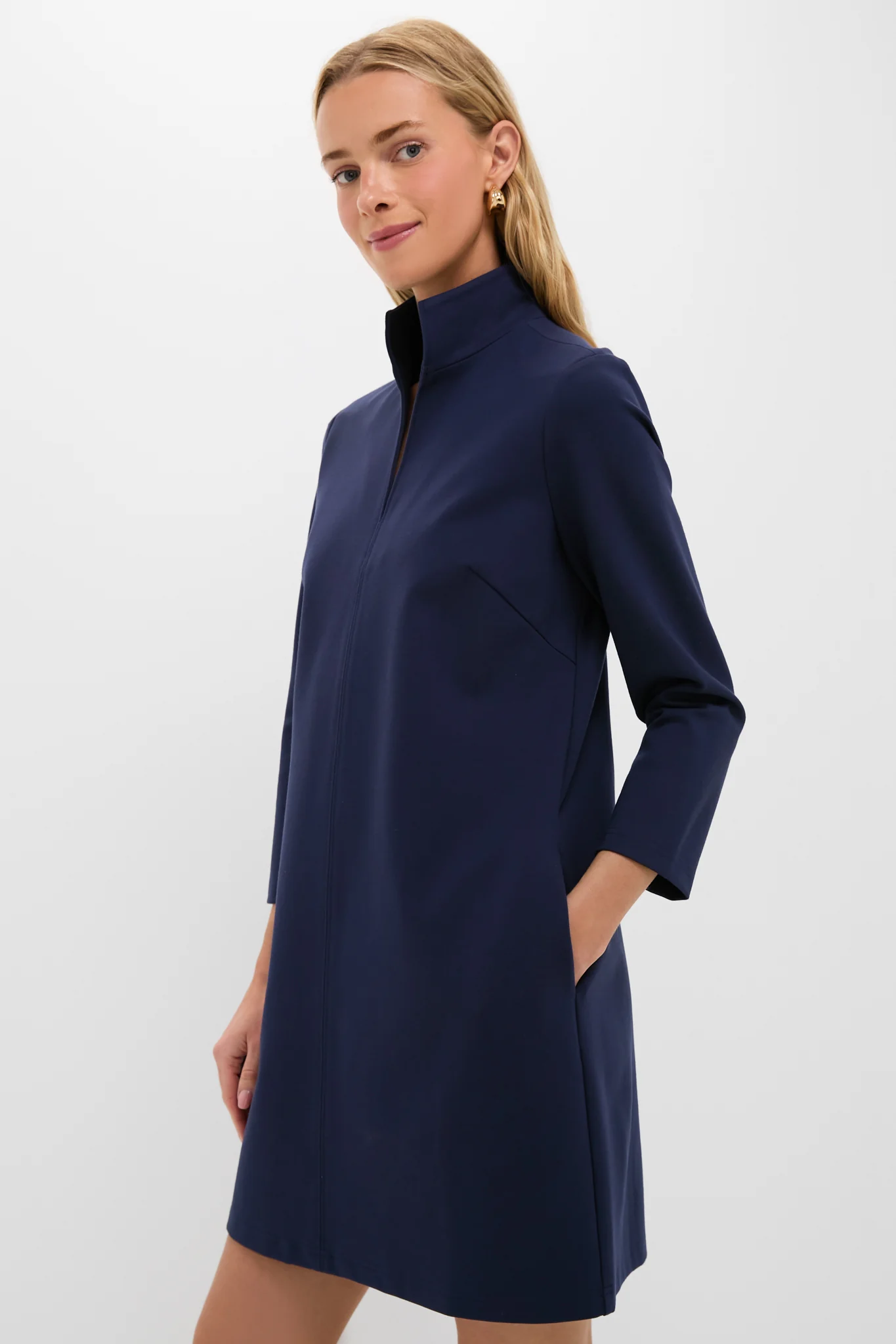 Navy Ponte Clifton Dress - Image 3