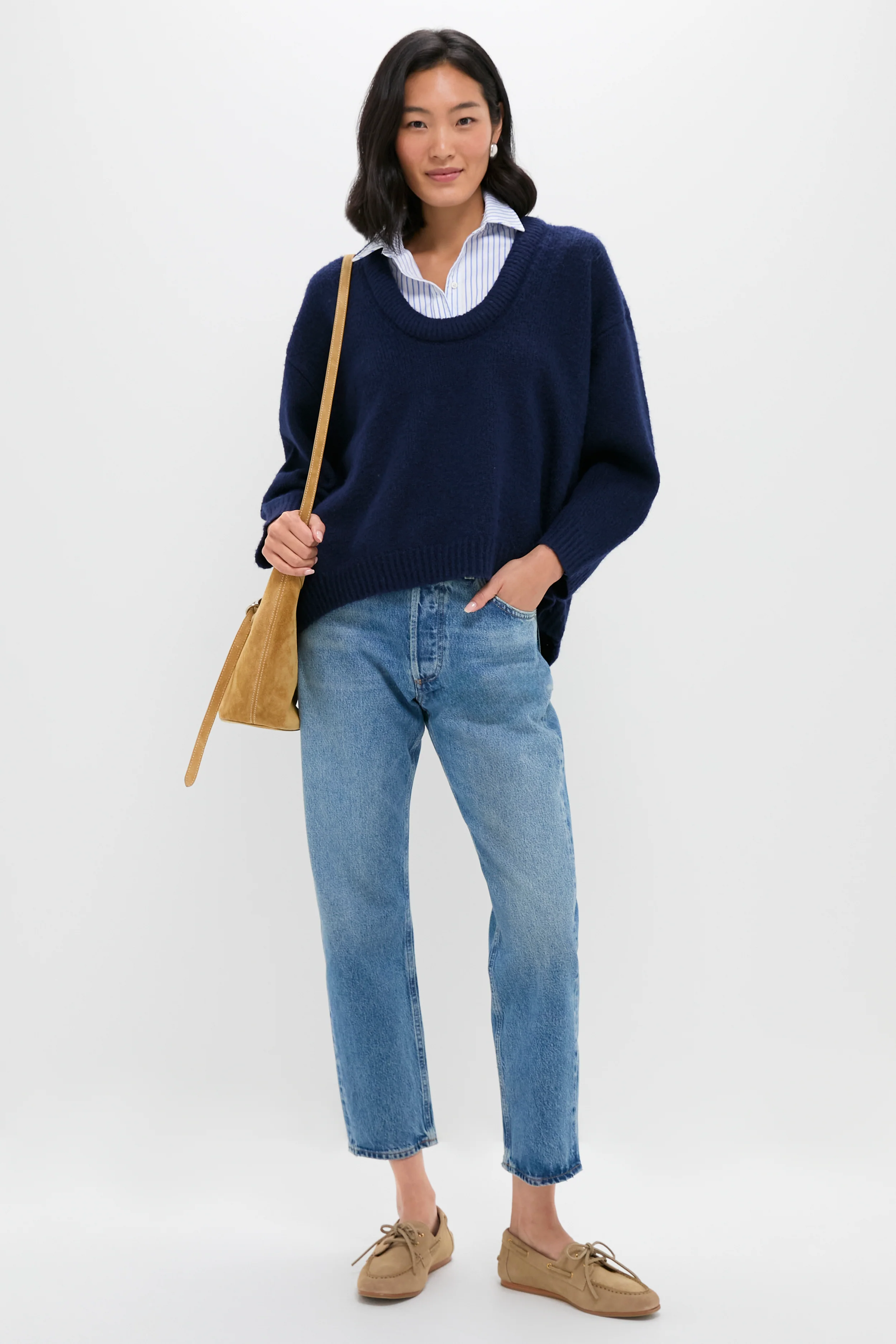 Navy Removable Collar Dickey Sweater - Image 2