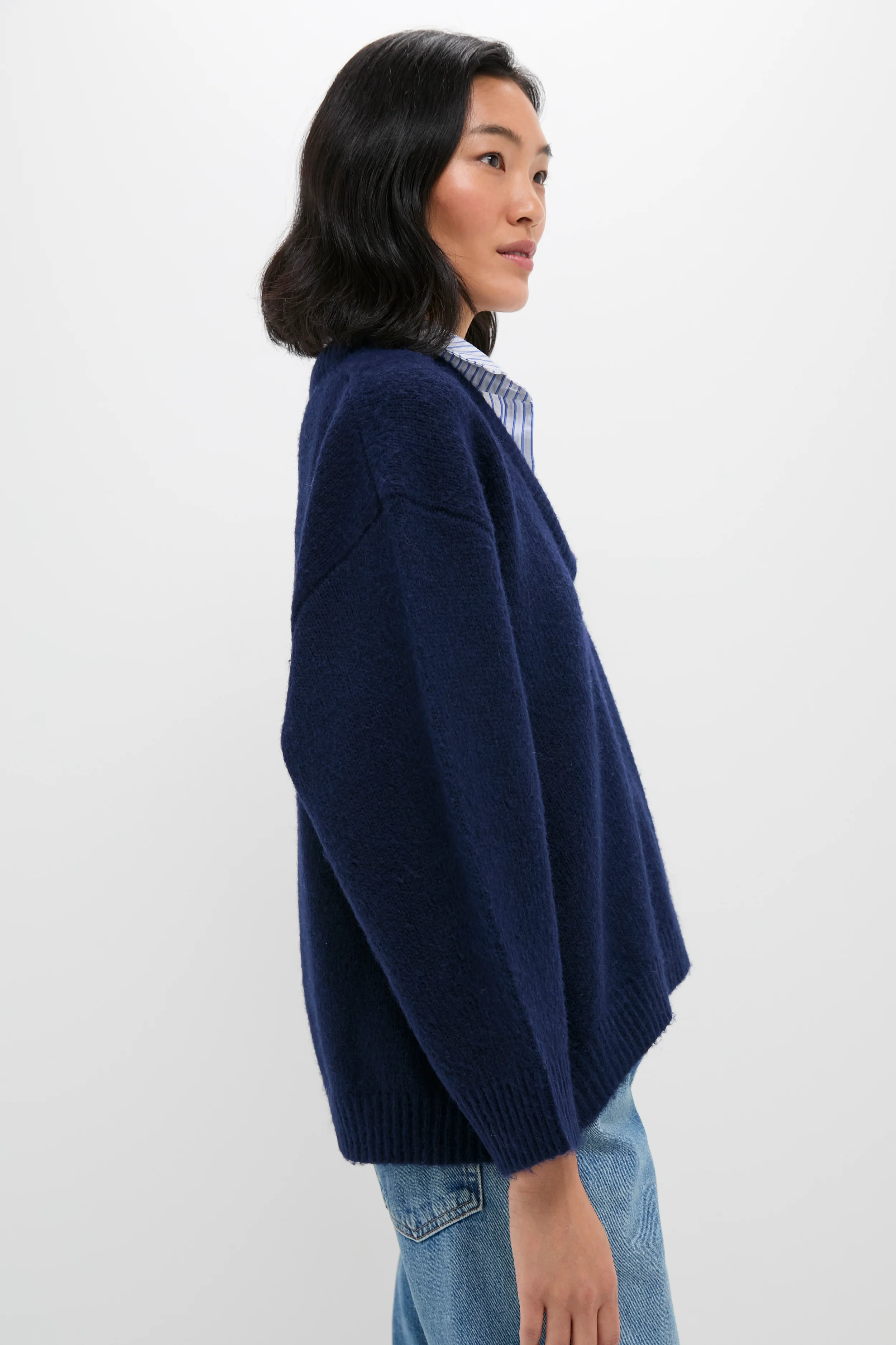 Navy Removable Collar Dickey Sweater - Image 3