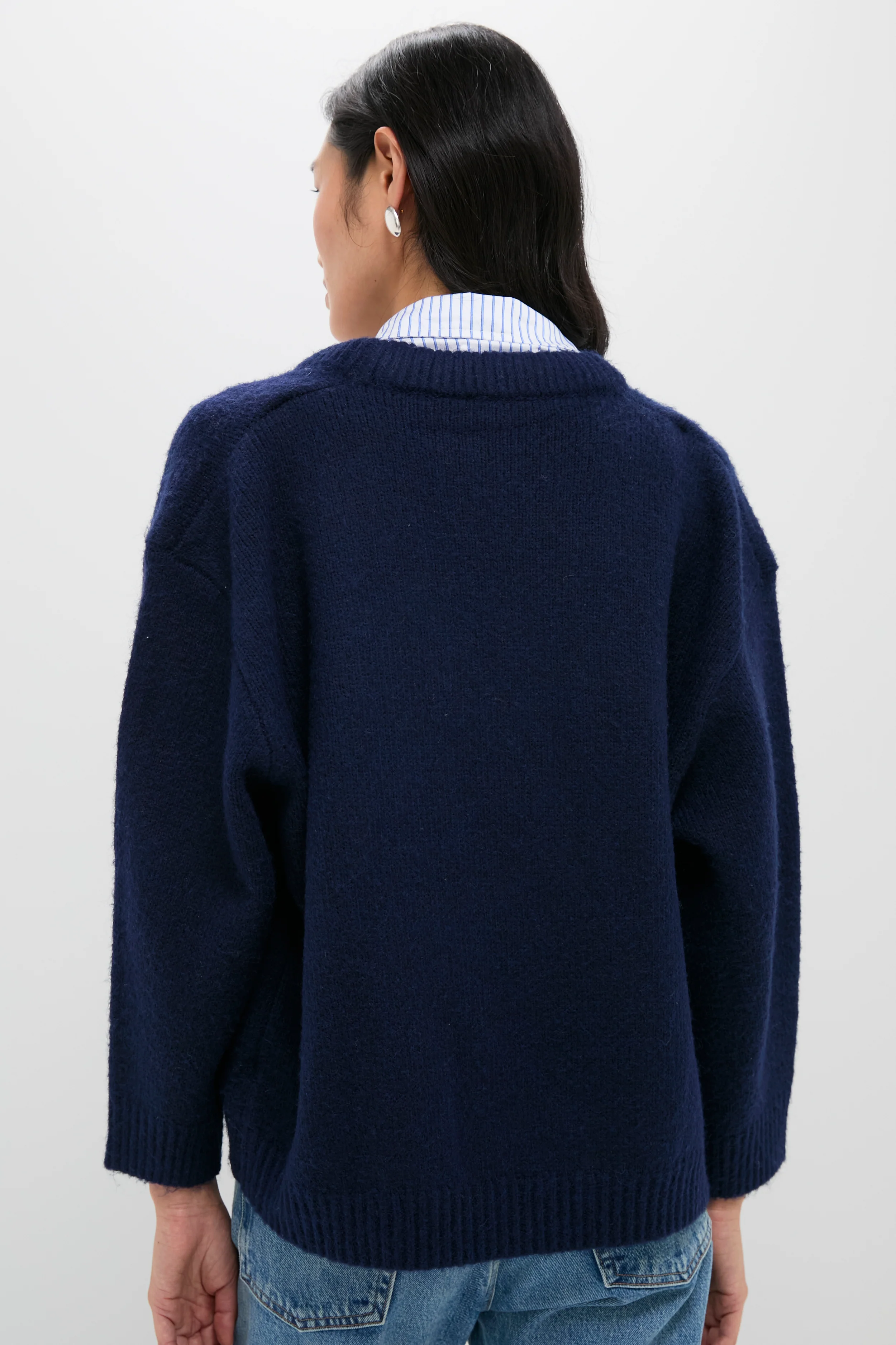Navy Removable Collar Dickey Sweater - Image 4