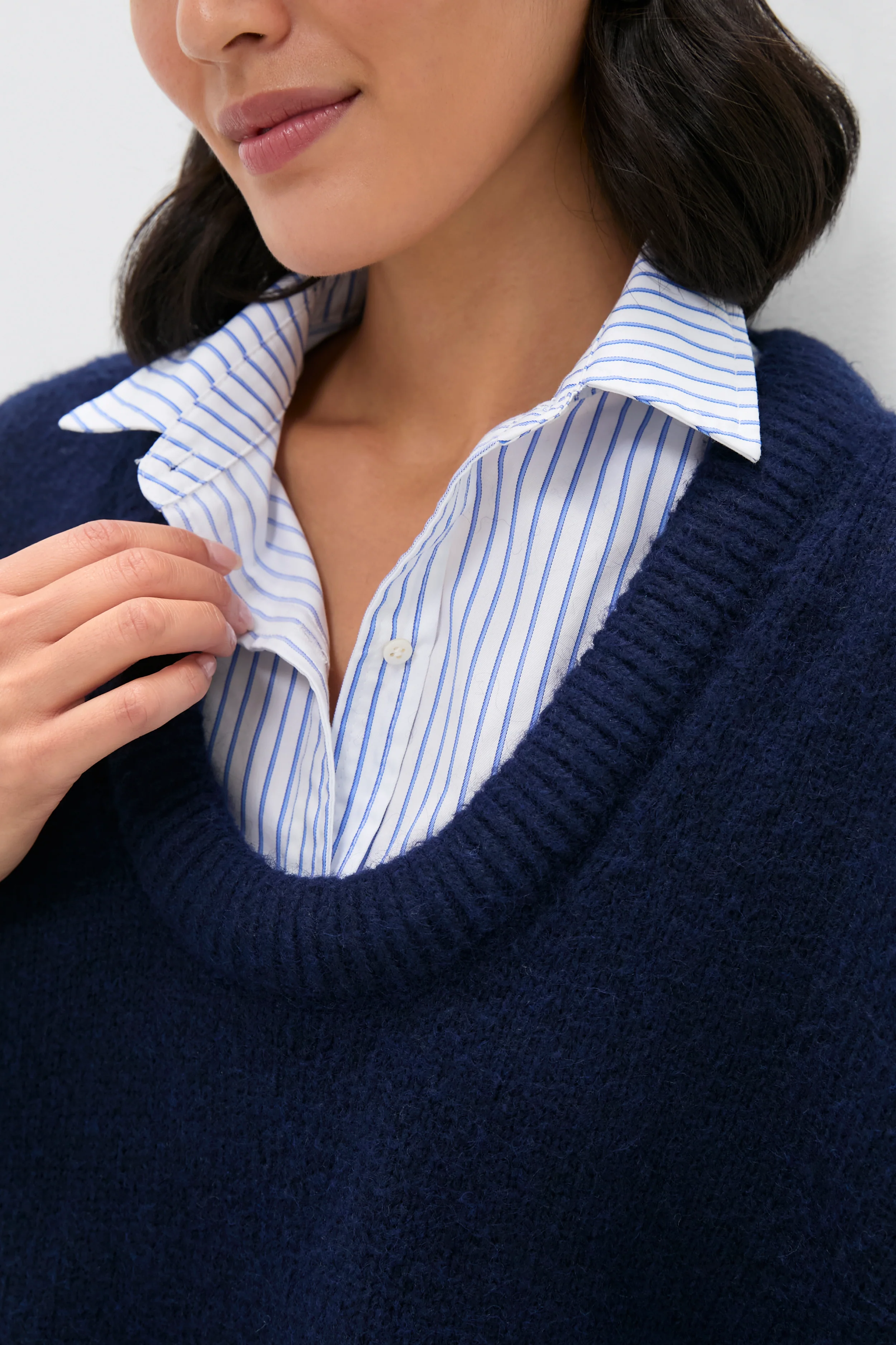 Navy Removable Collar Dickey Sweater - Image 5