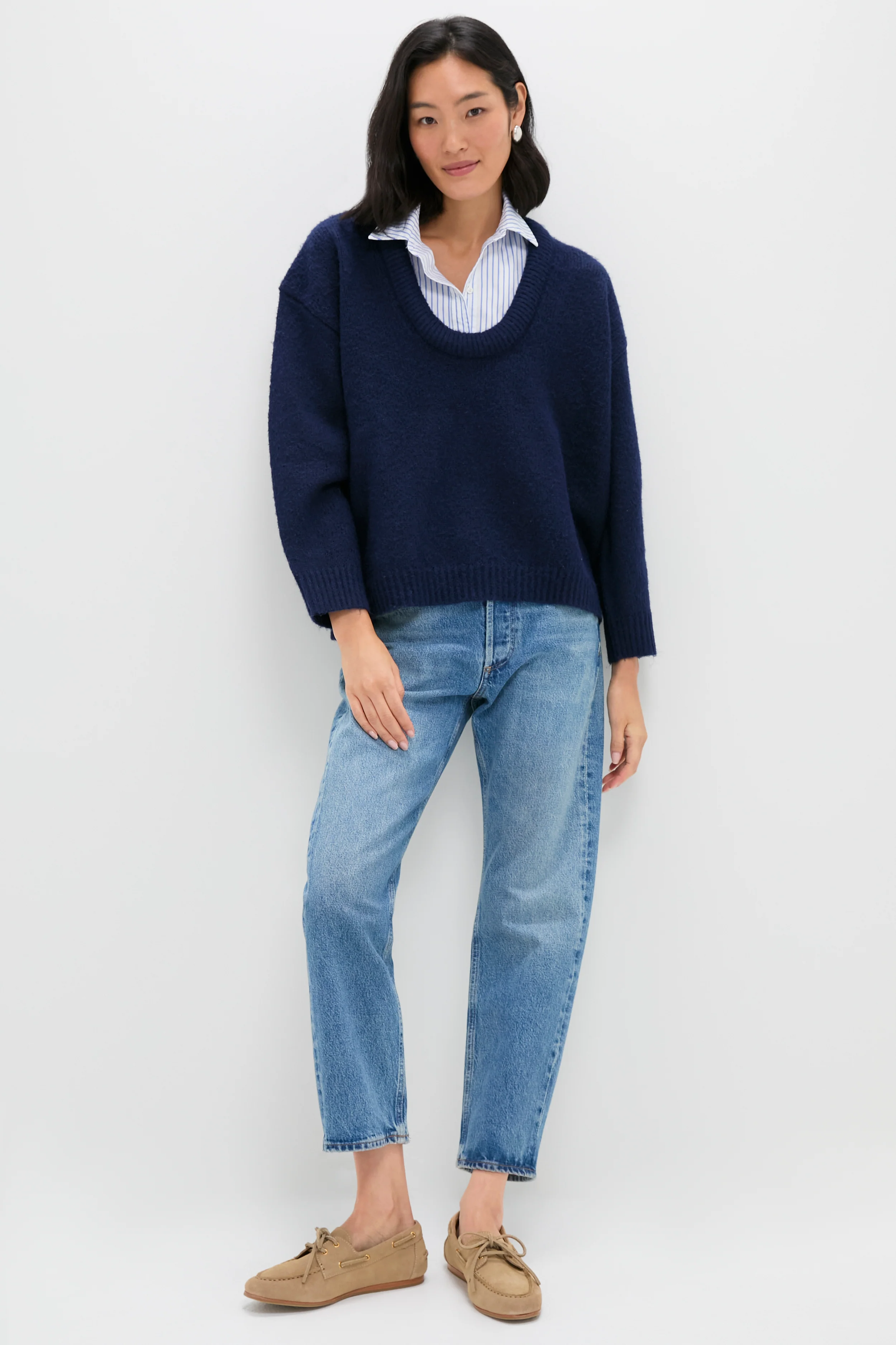 Navy Removable Collar Dickey Sweater - Image 6