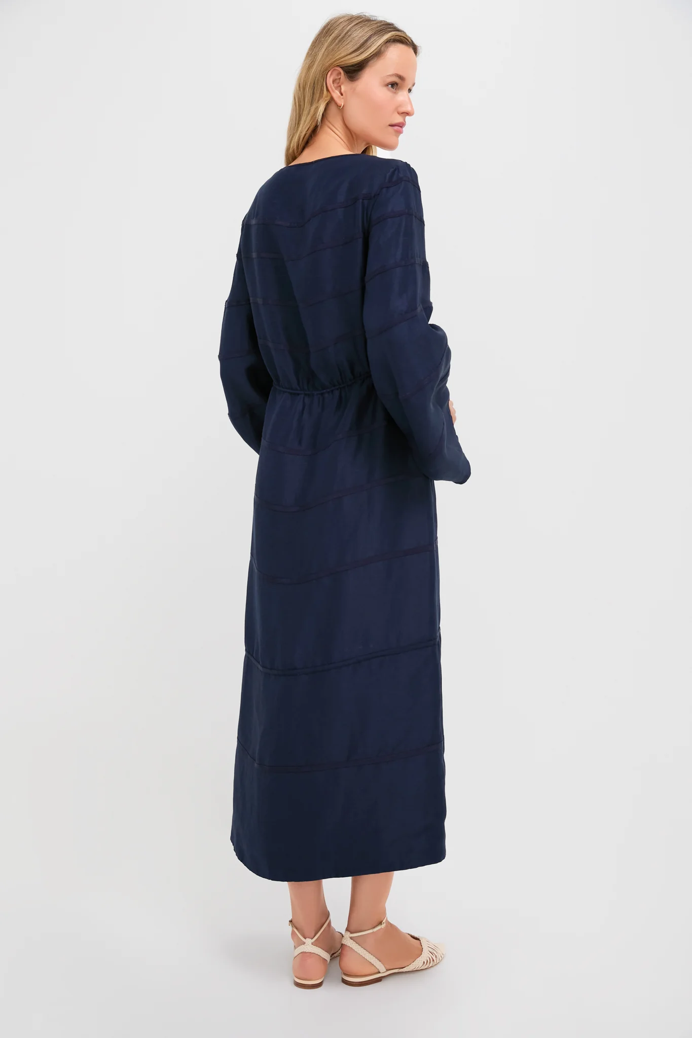 Navy Ribbon Caftan Dress - Image 4